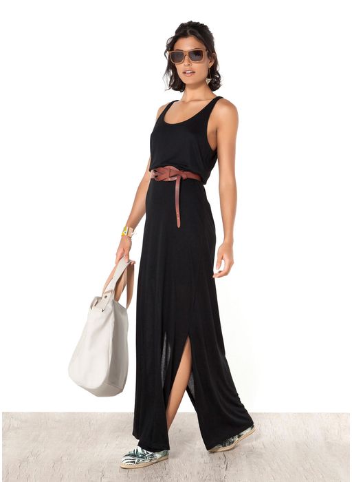 vestido longo regata preto