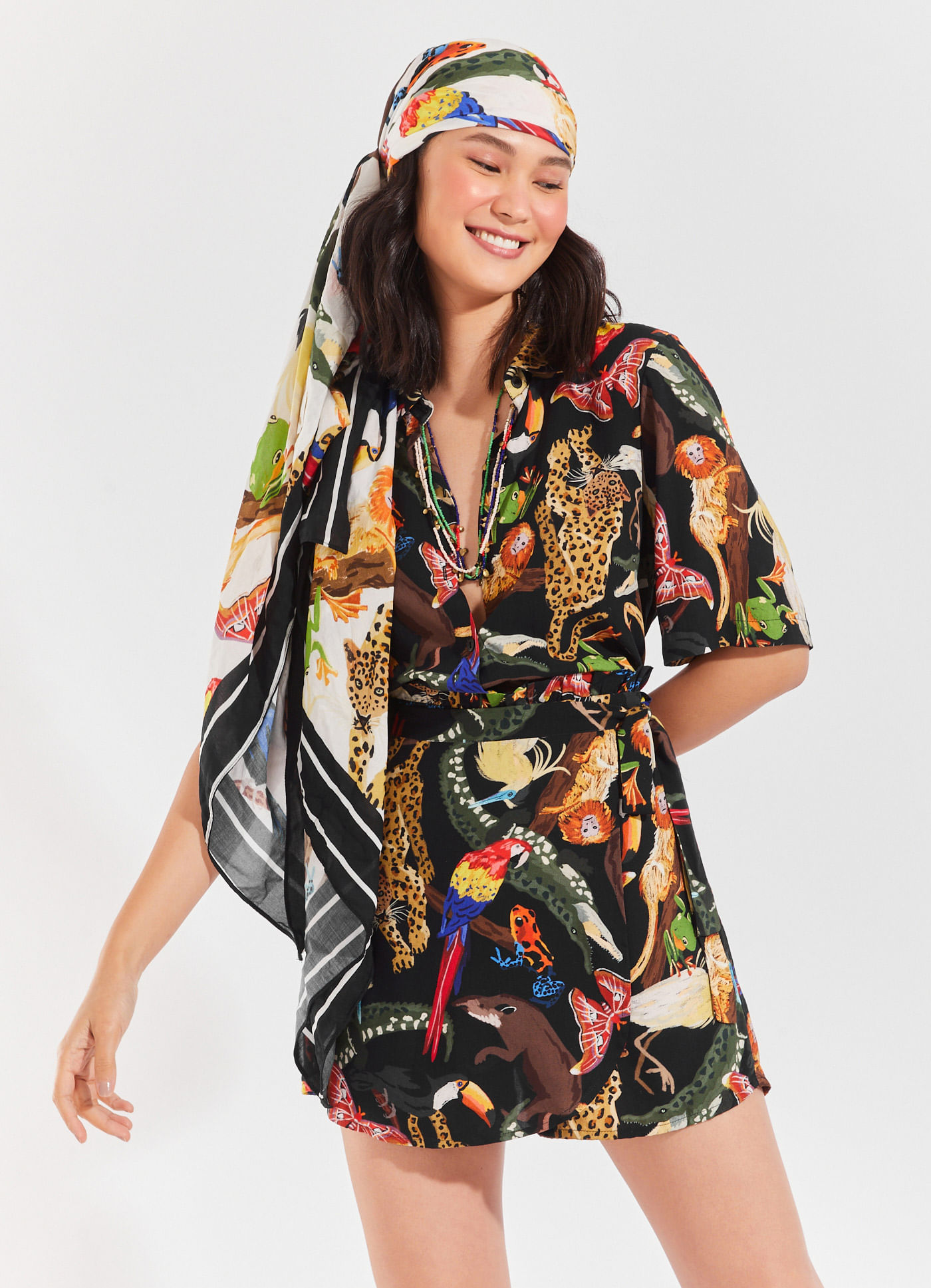 short saia estampado