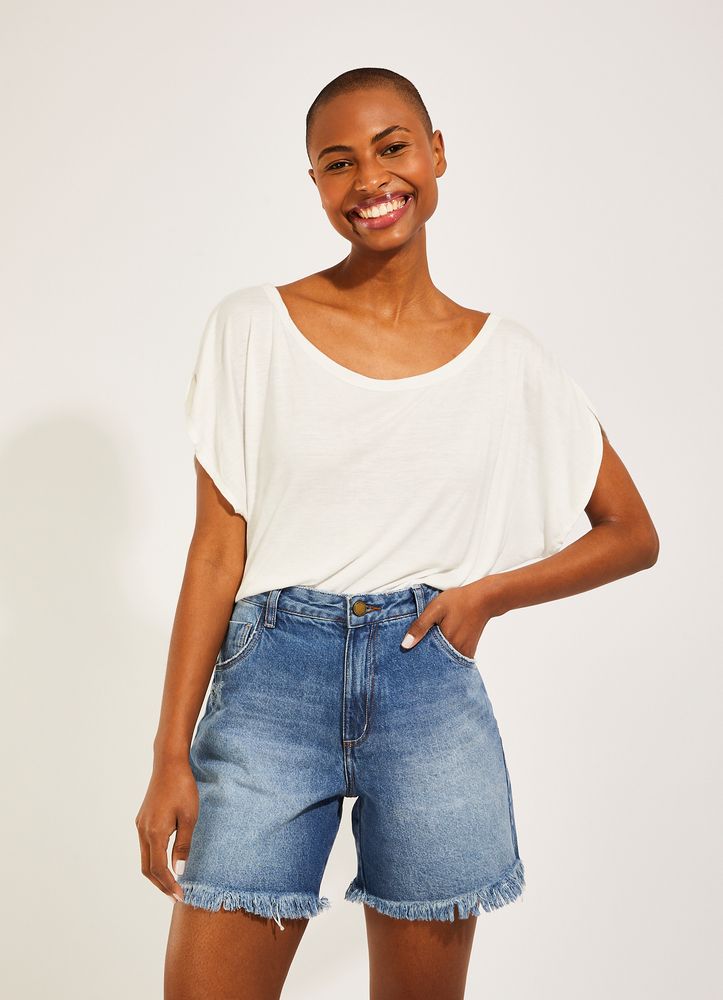 blusa basica off white