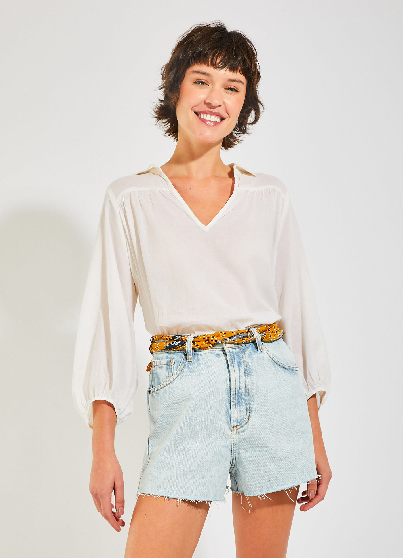 short cintura alta jeans