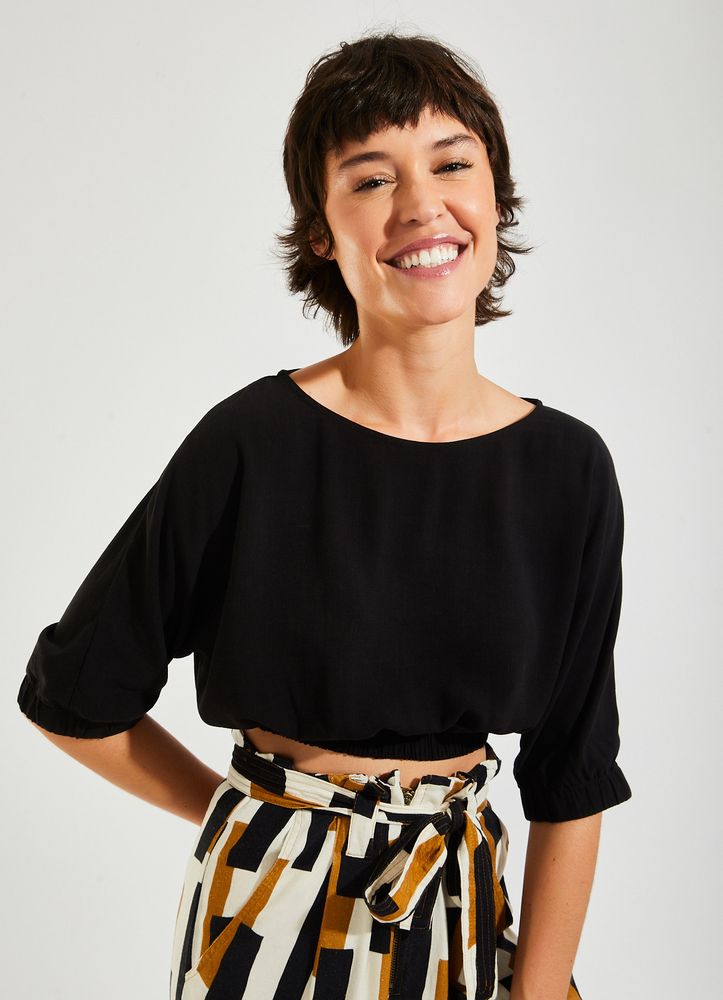 blusa cropped elastico