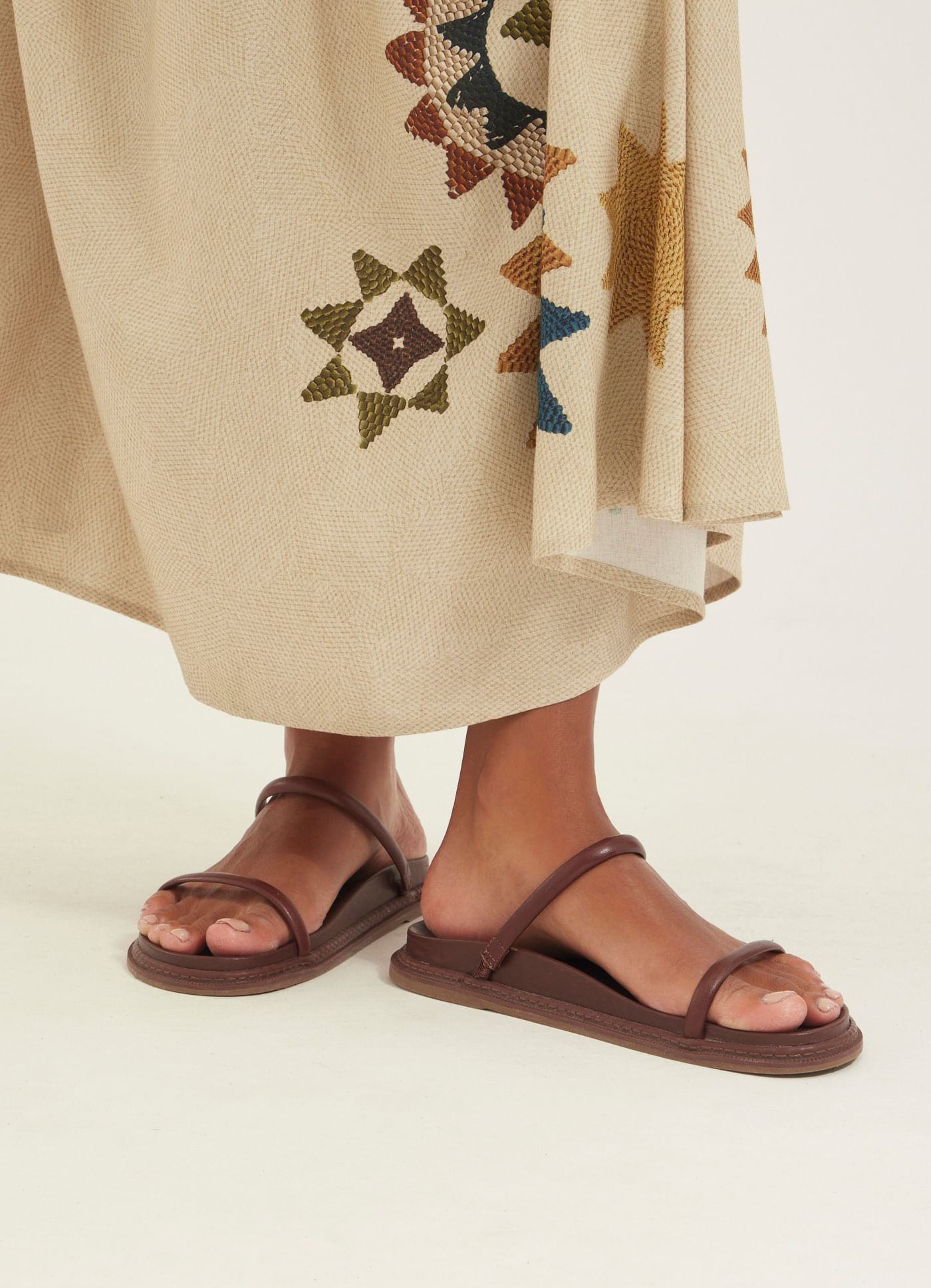 Sandália birken couro minimal marrom