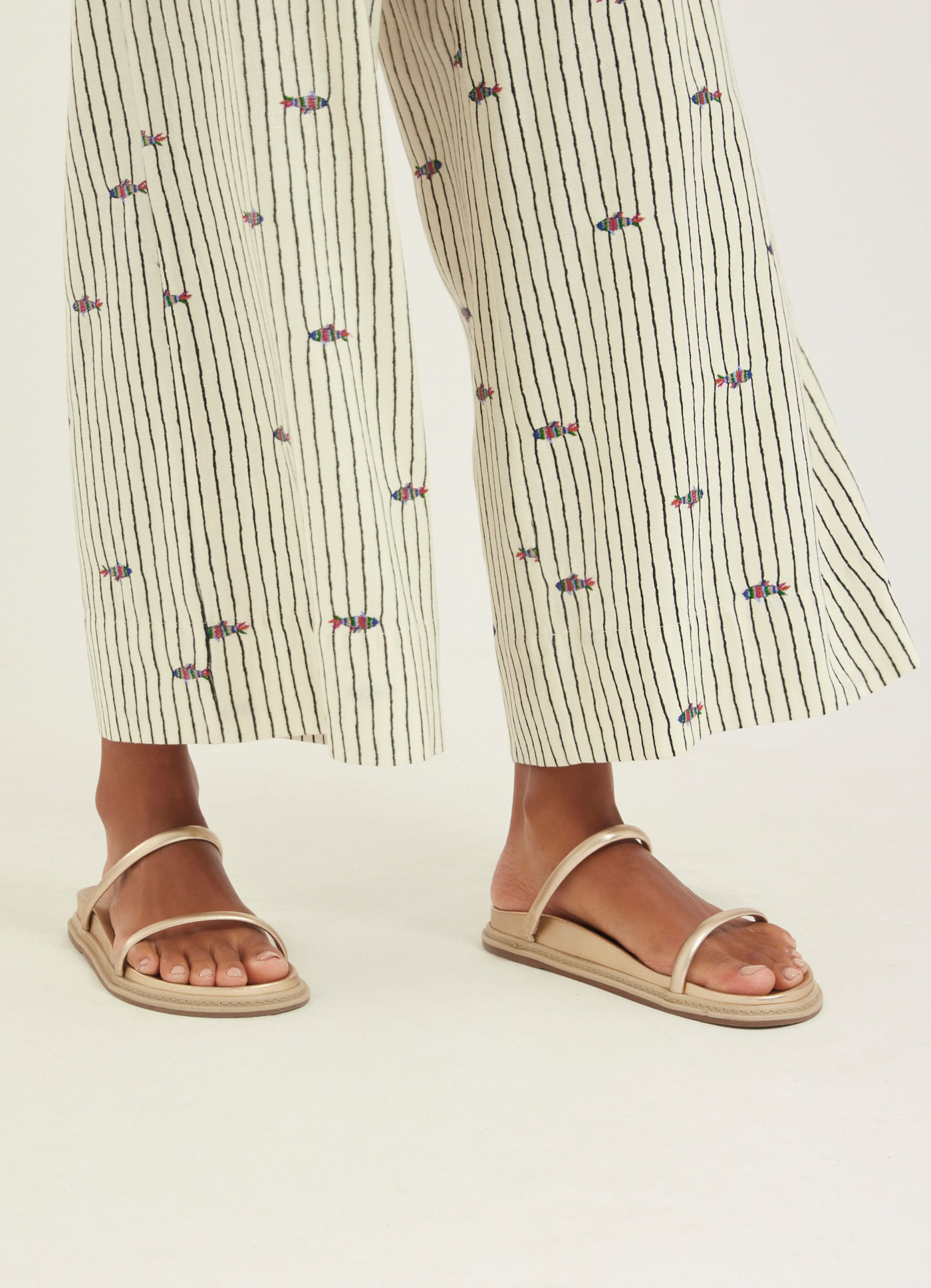 Sandália birken couro minimal multicolor