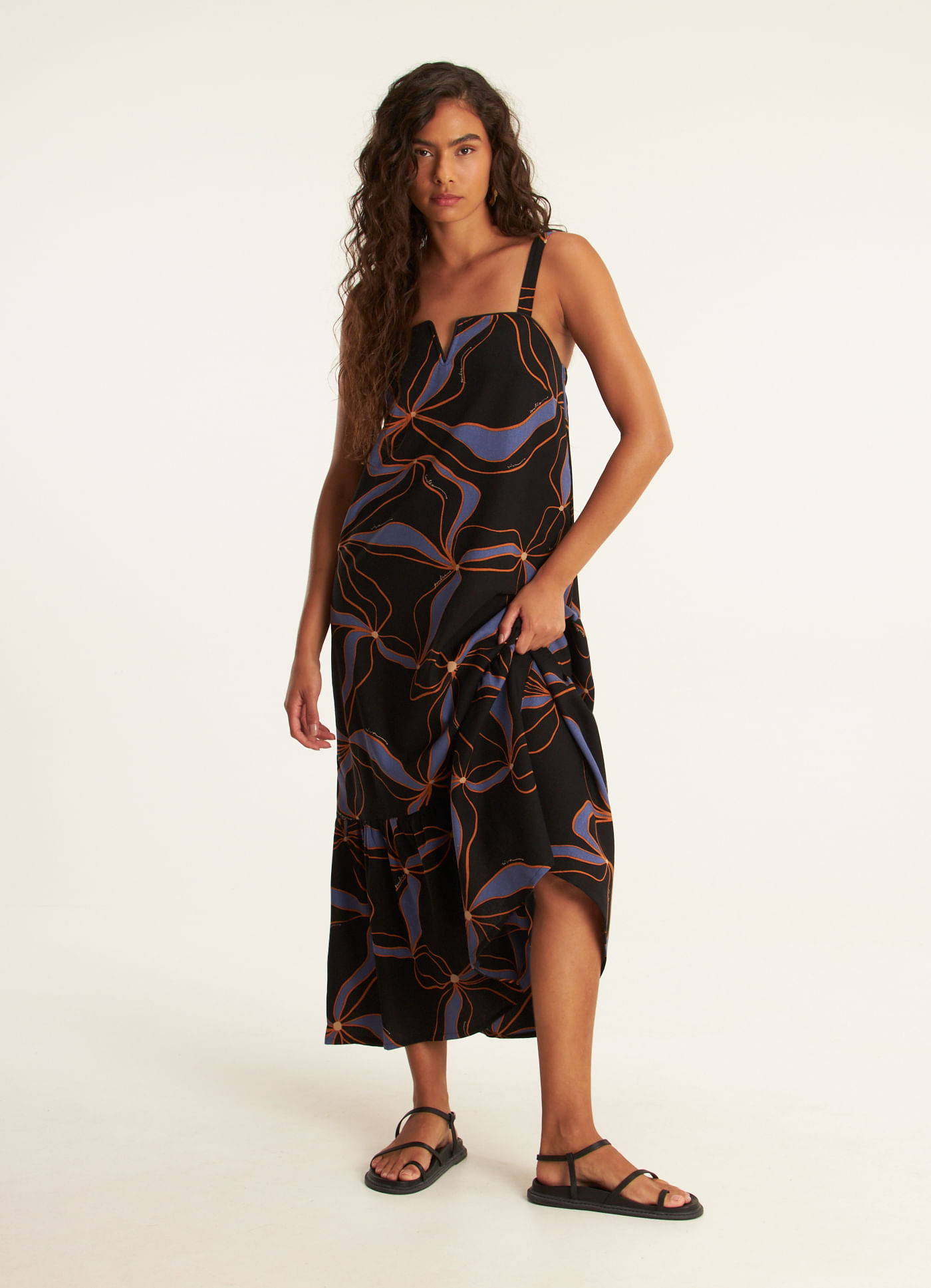 Vestido alça estampado pulse