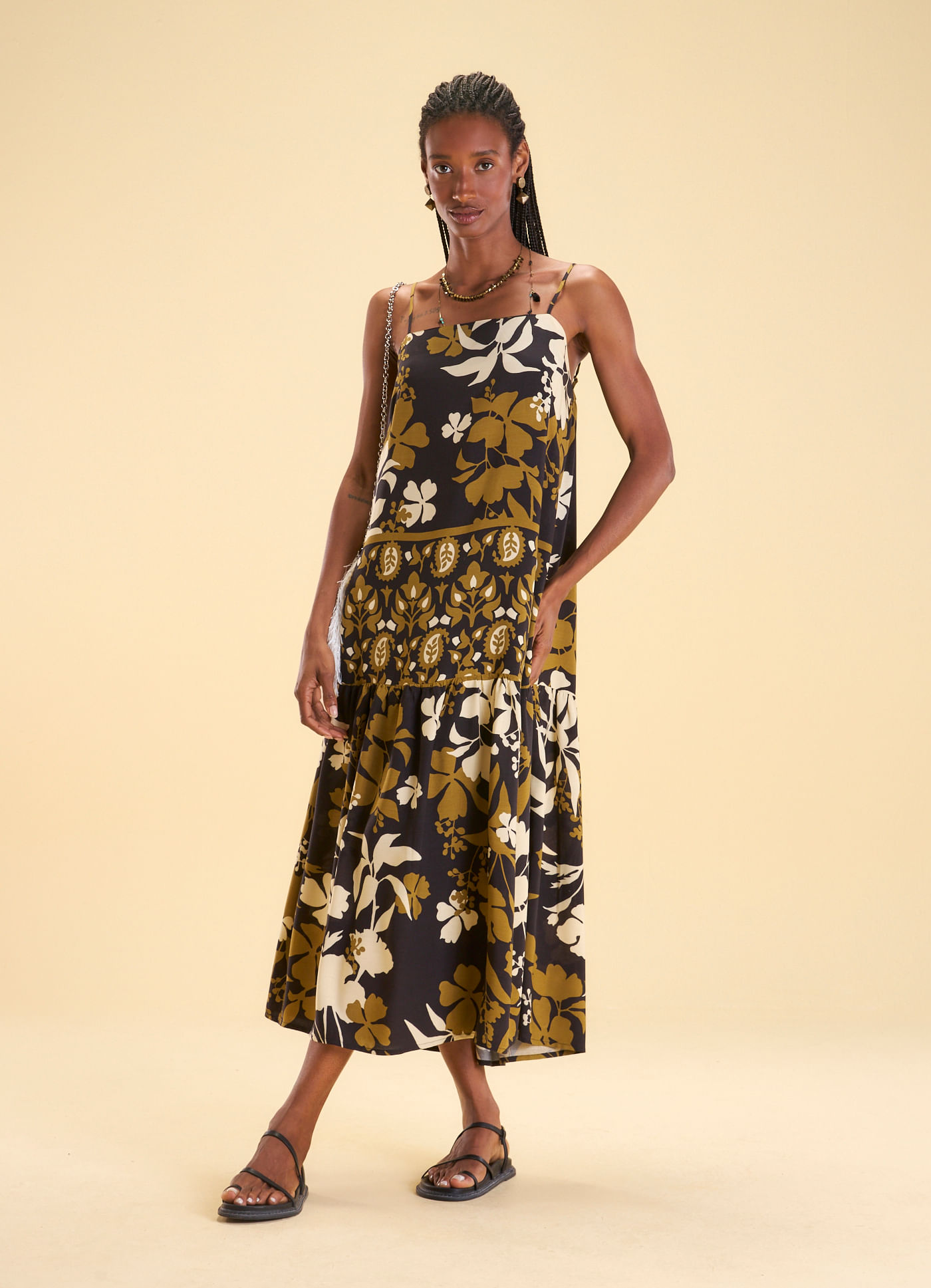 Vestido alcinha estampado nolita