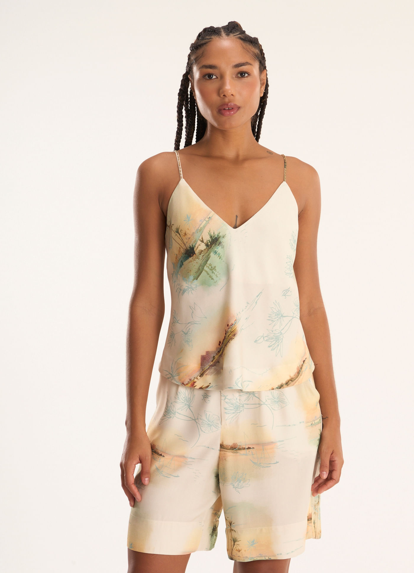 Blusa alcinha estampada areal lab