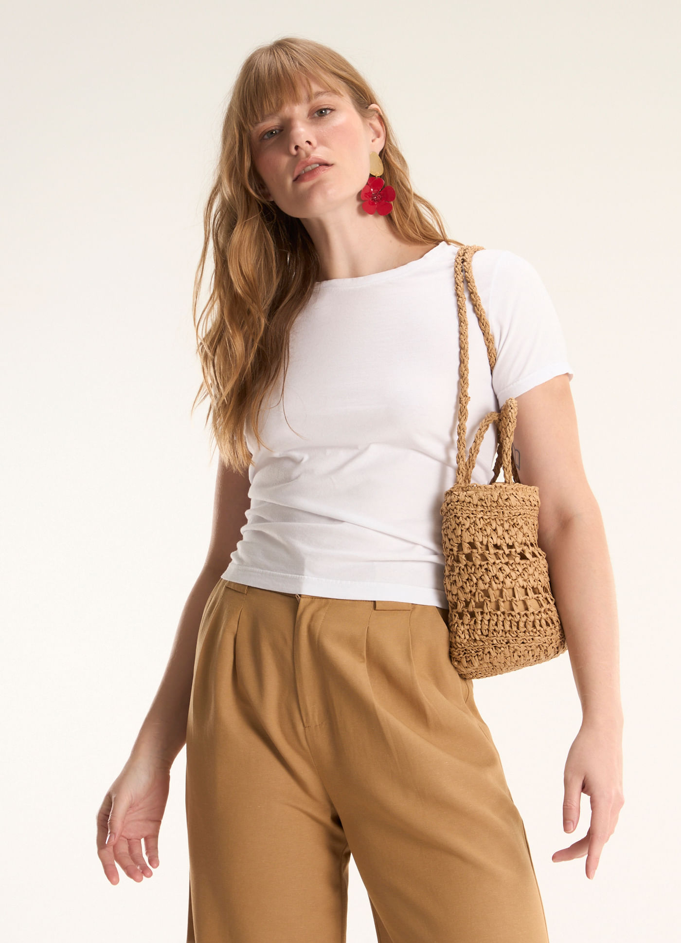 Blusa básica algodão babylook off white