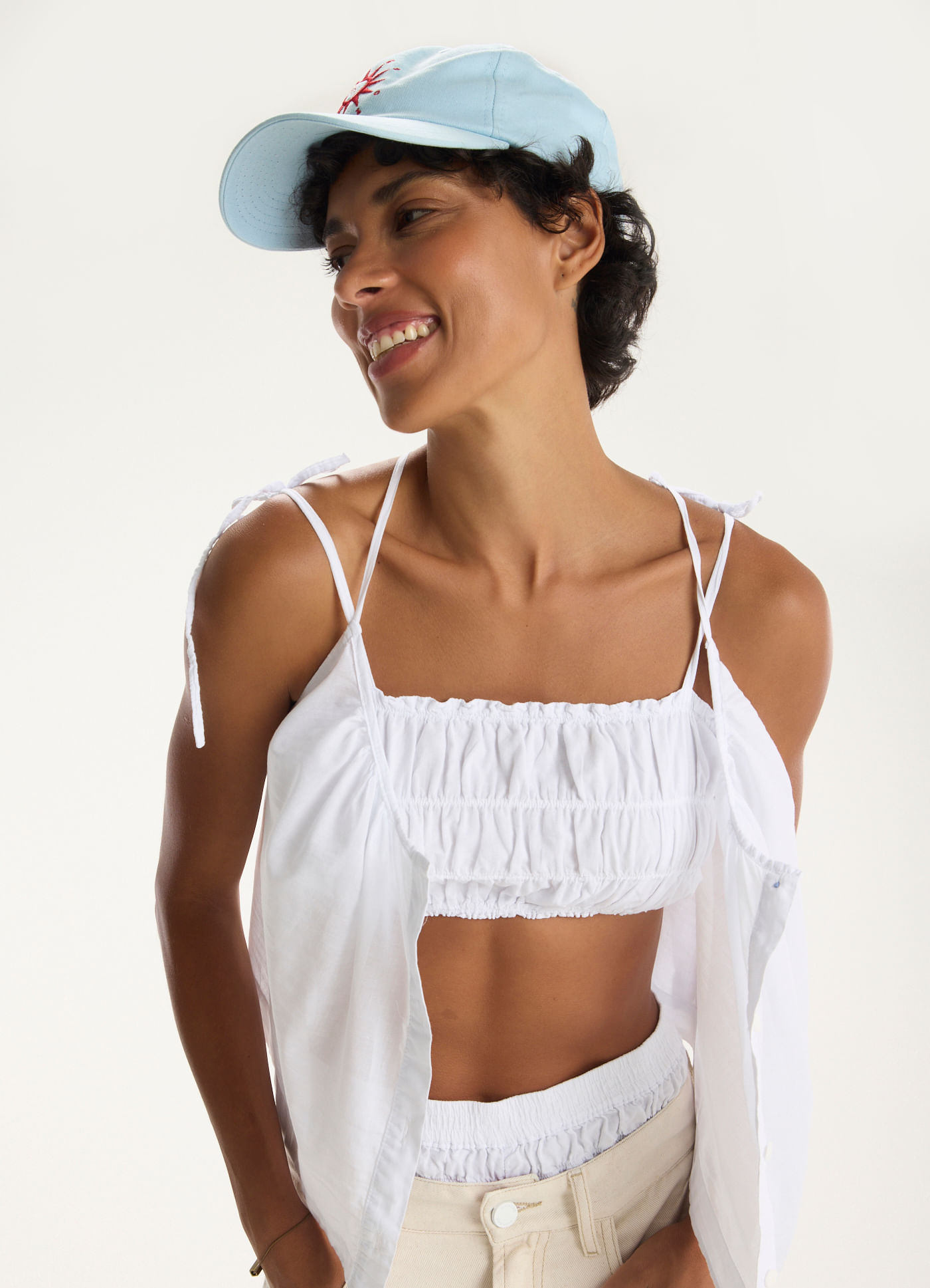Top voil virei verão branco