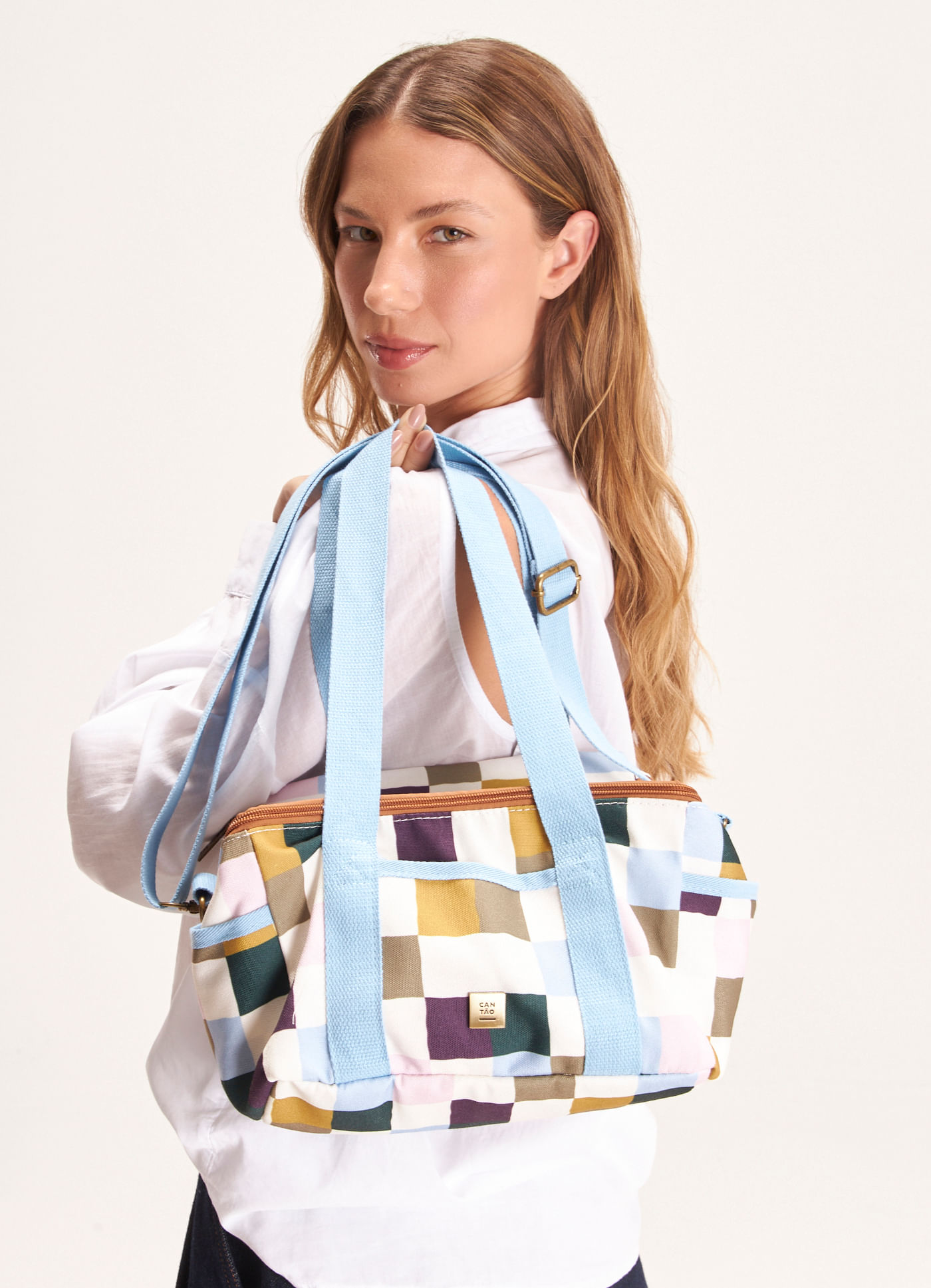 Cooler bag estampada pixelada