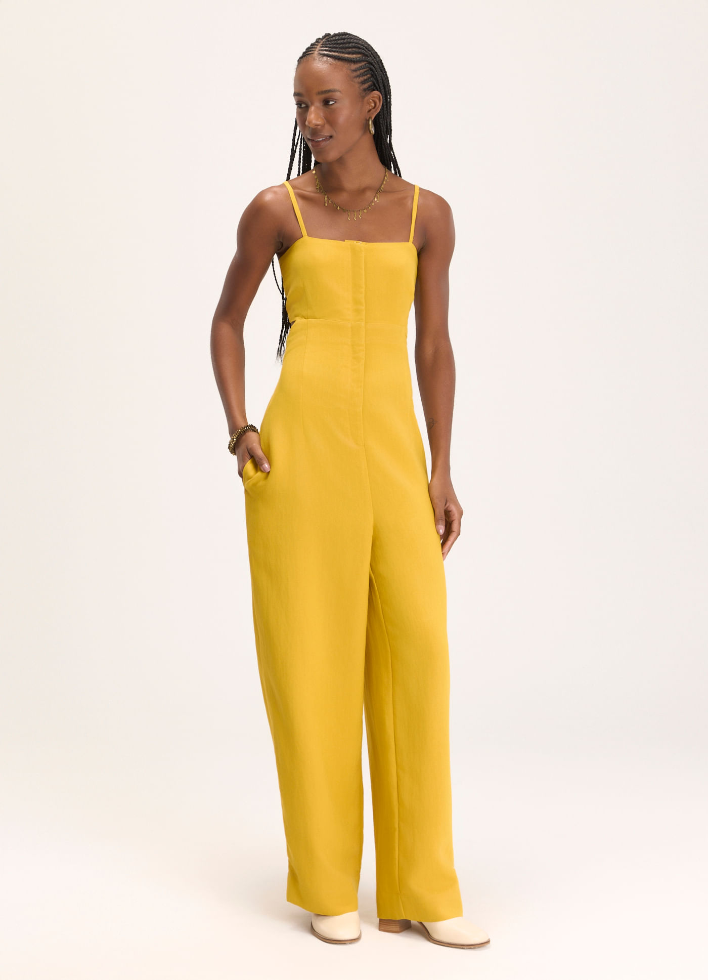 Macacao viscose epifania amarelo