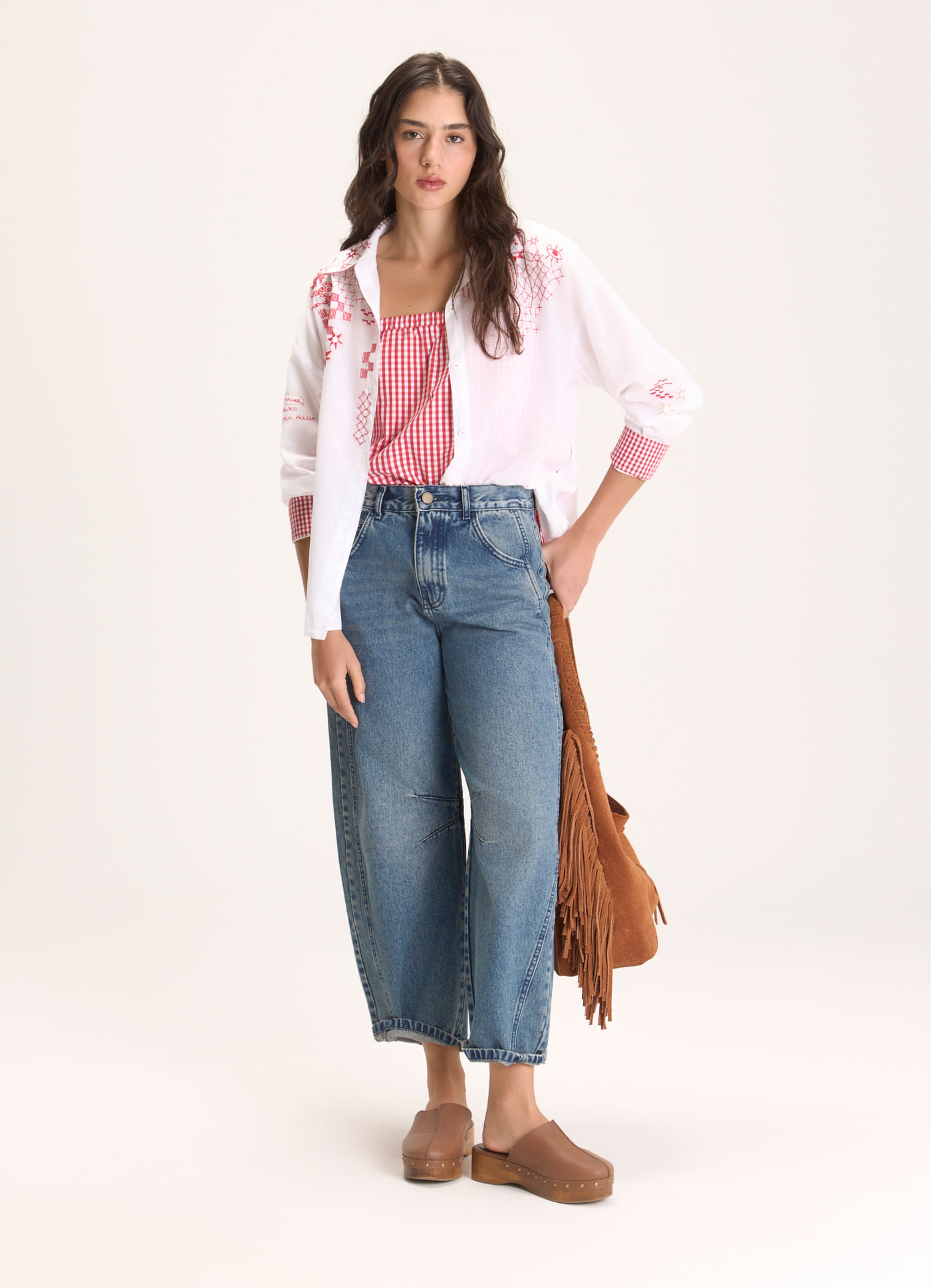 Calça barrel novolhar jeans