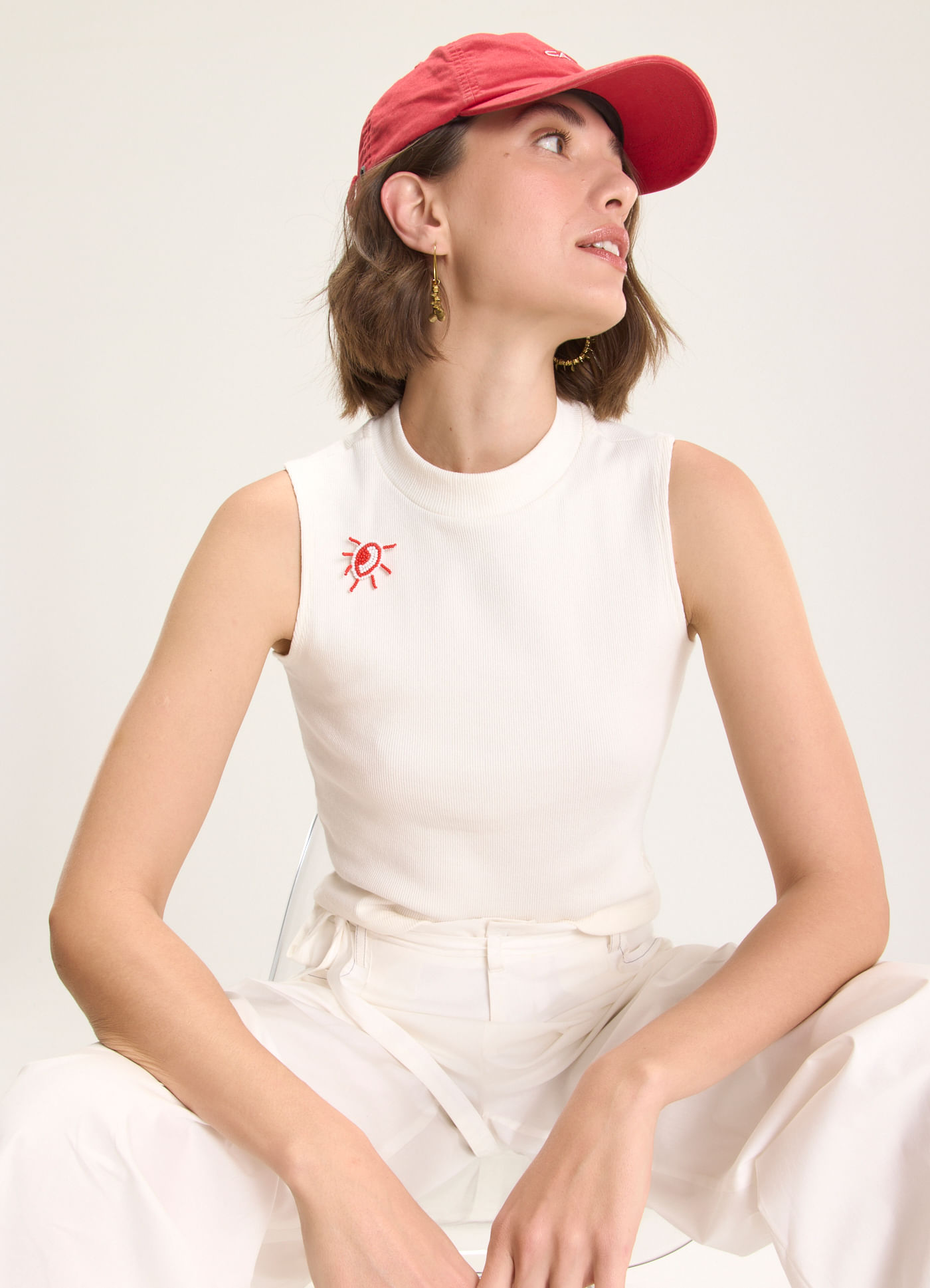 Regata cropped golinha off white