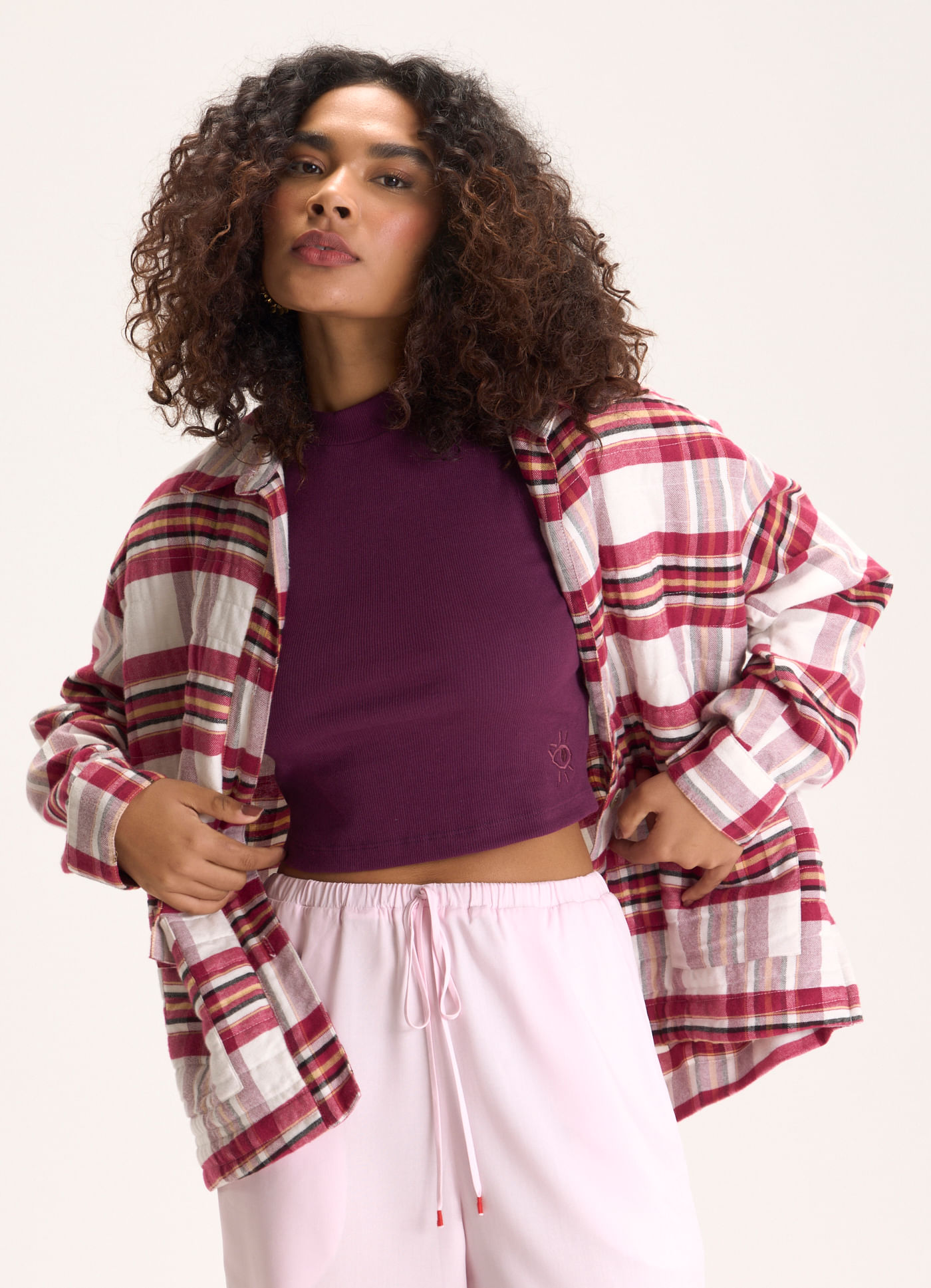 Regata cropped golinha roxo