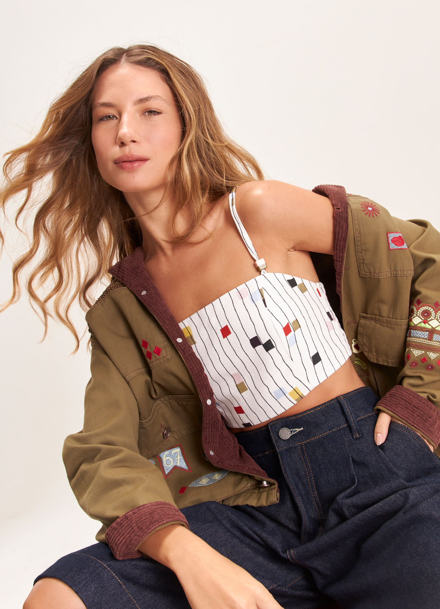 Top estampado pixel