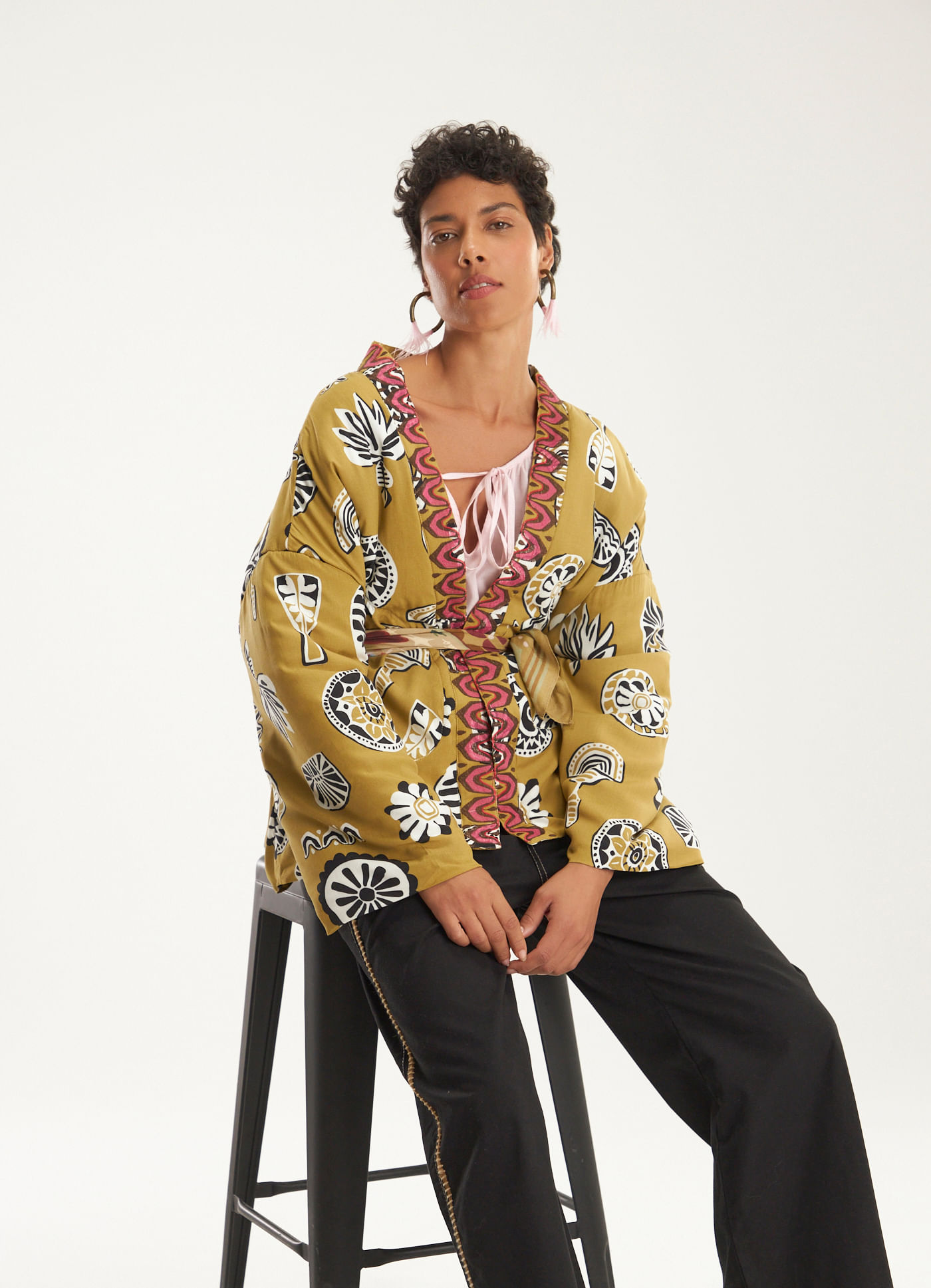 Kimono estampado ancestral