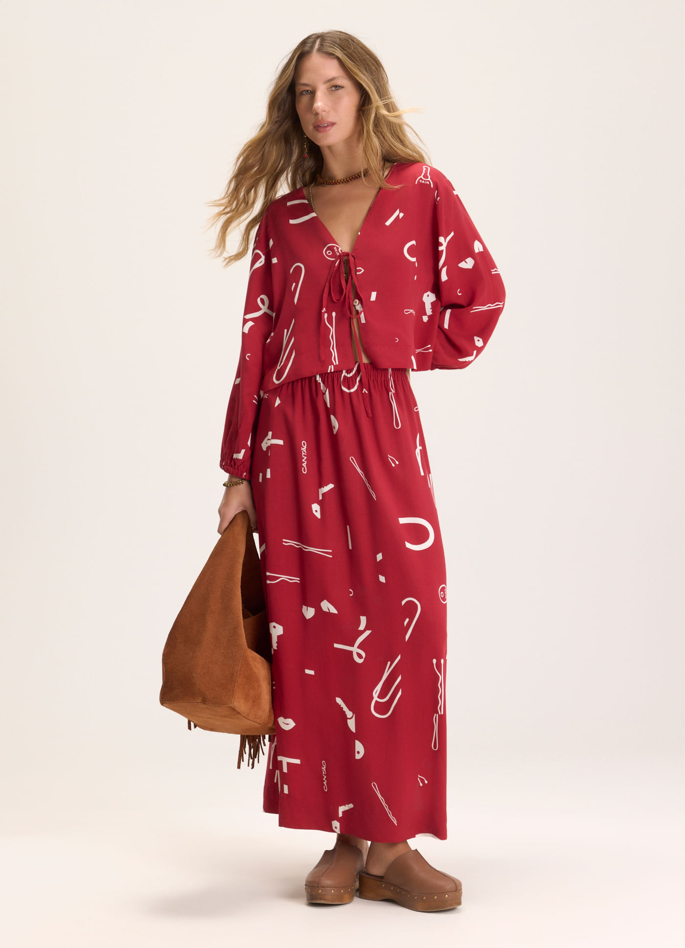 Saia estampada cortes