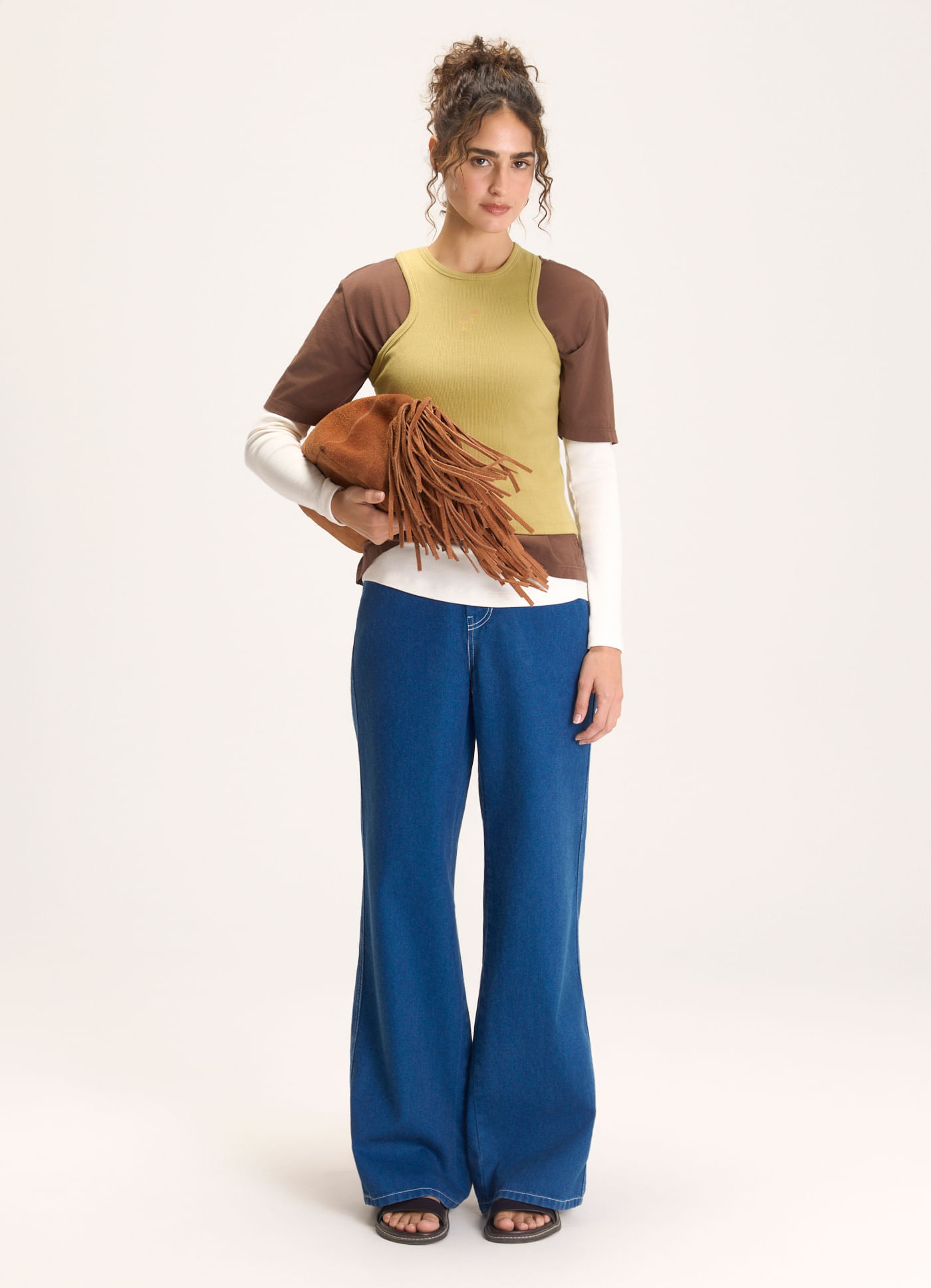 Calça wide leg utopía jeans