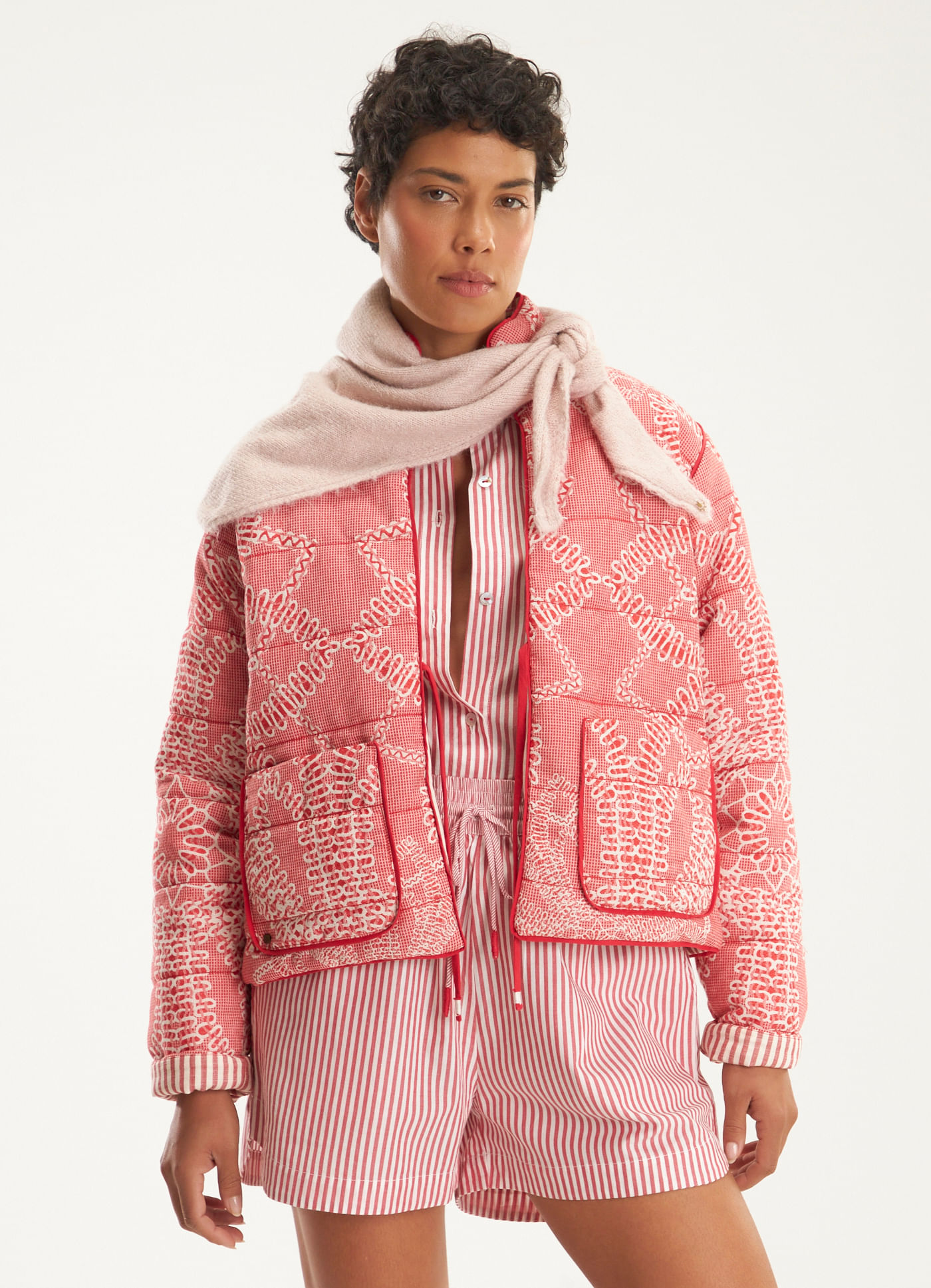 Casaco sarja double jacquard delírio