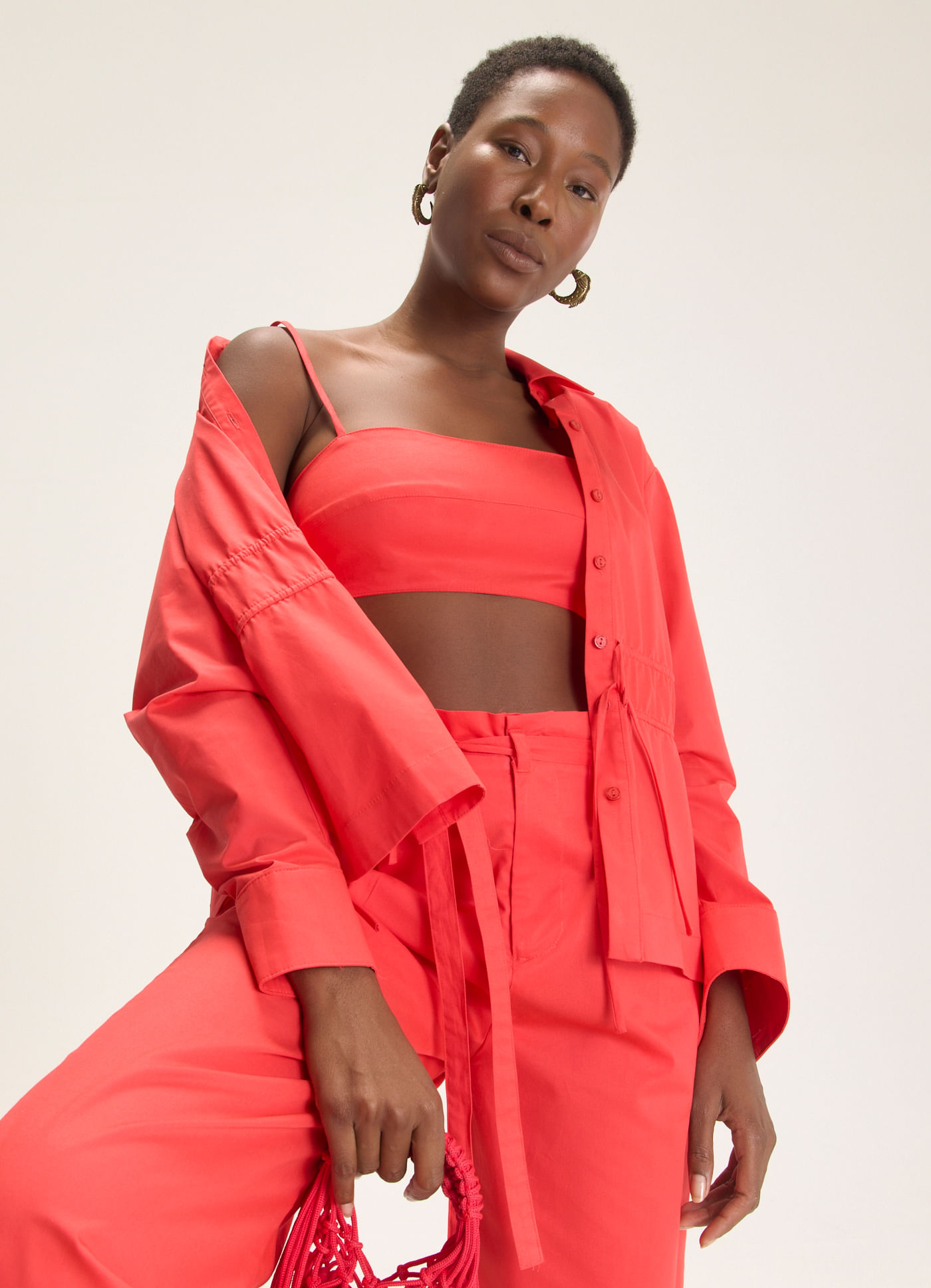 Top algodão empapelado vermelho