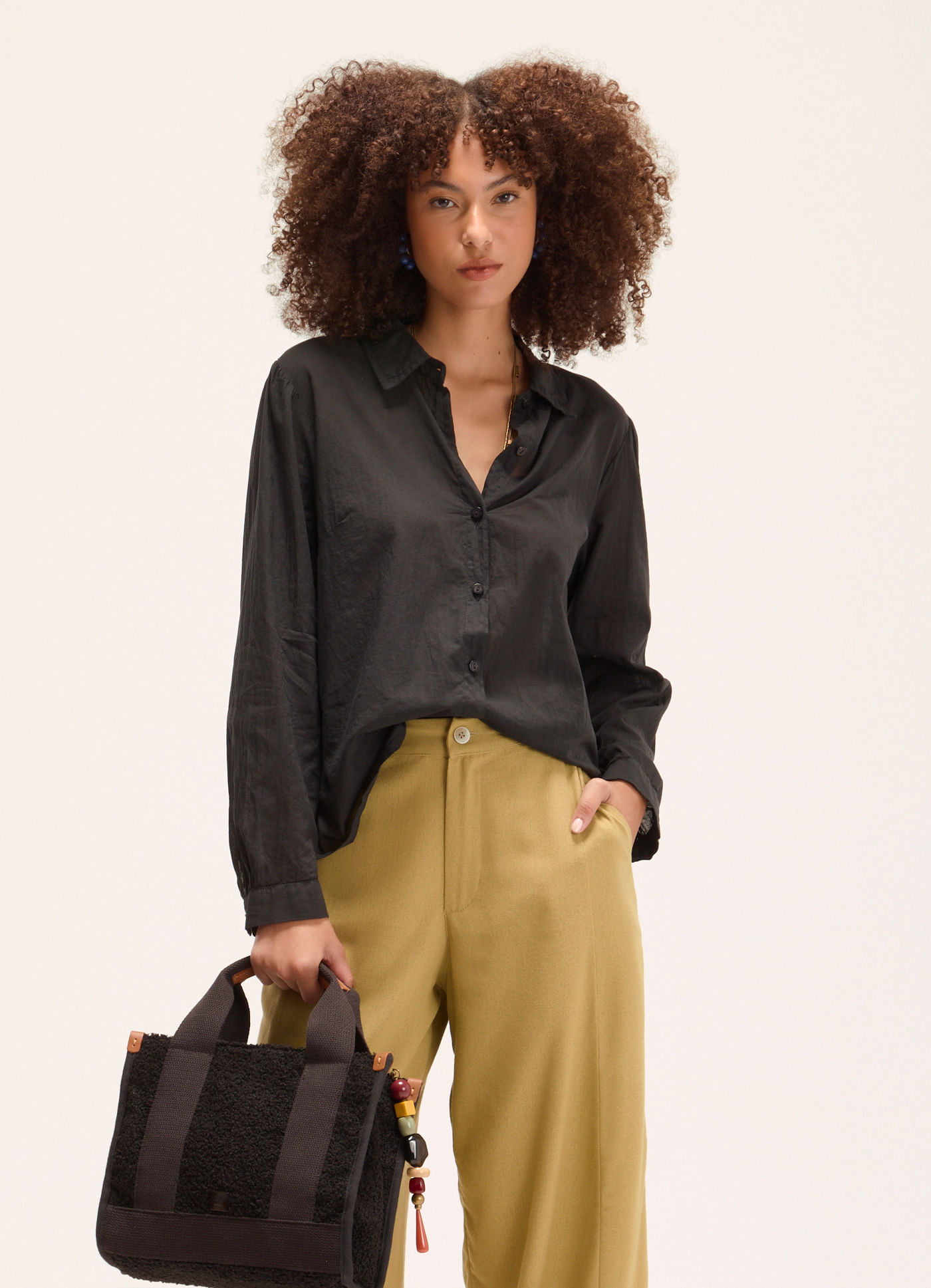 Camisa voil classic preto