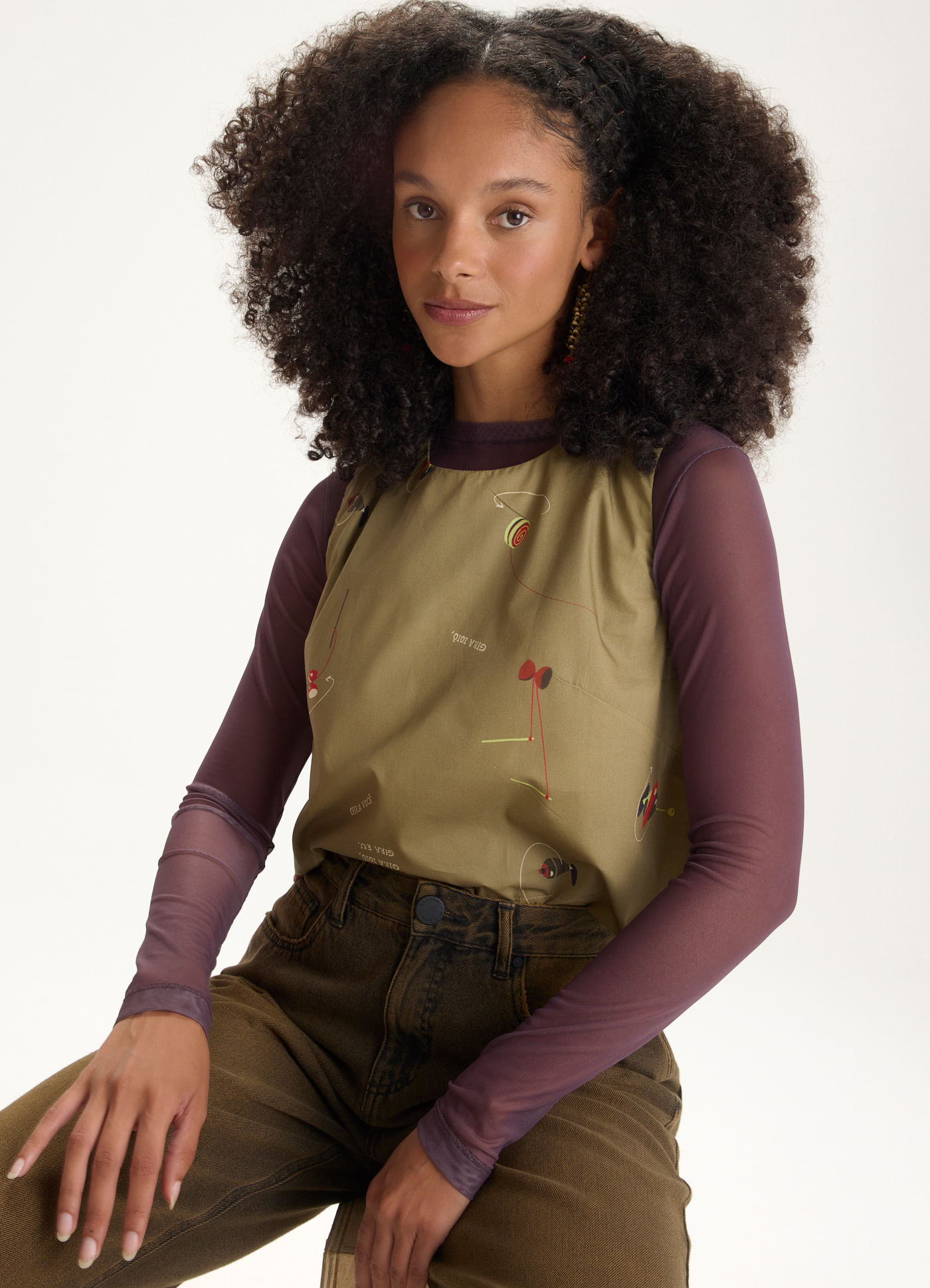 Blusa estampada gira gira