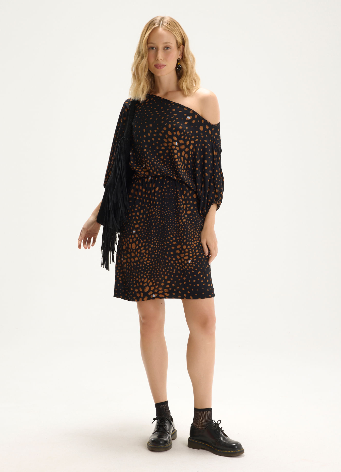 Vestido curto estampado tina