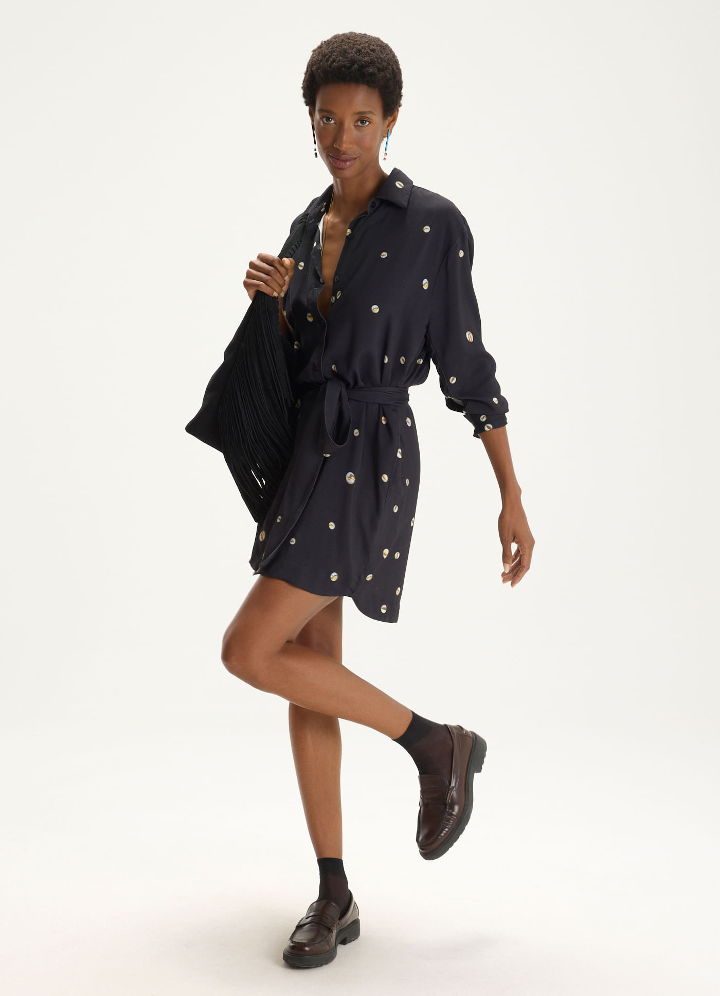 Vestido chemisier estampado gude