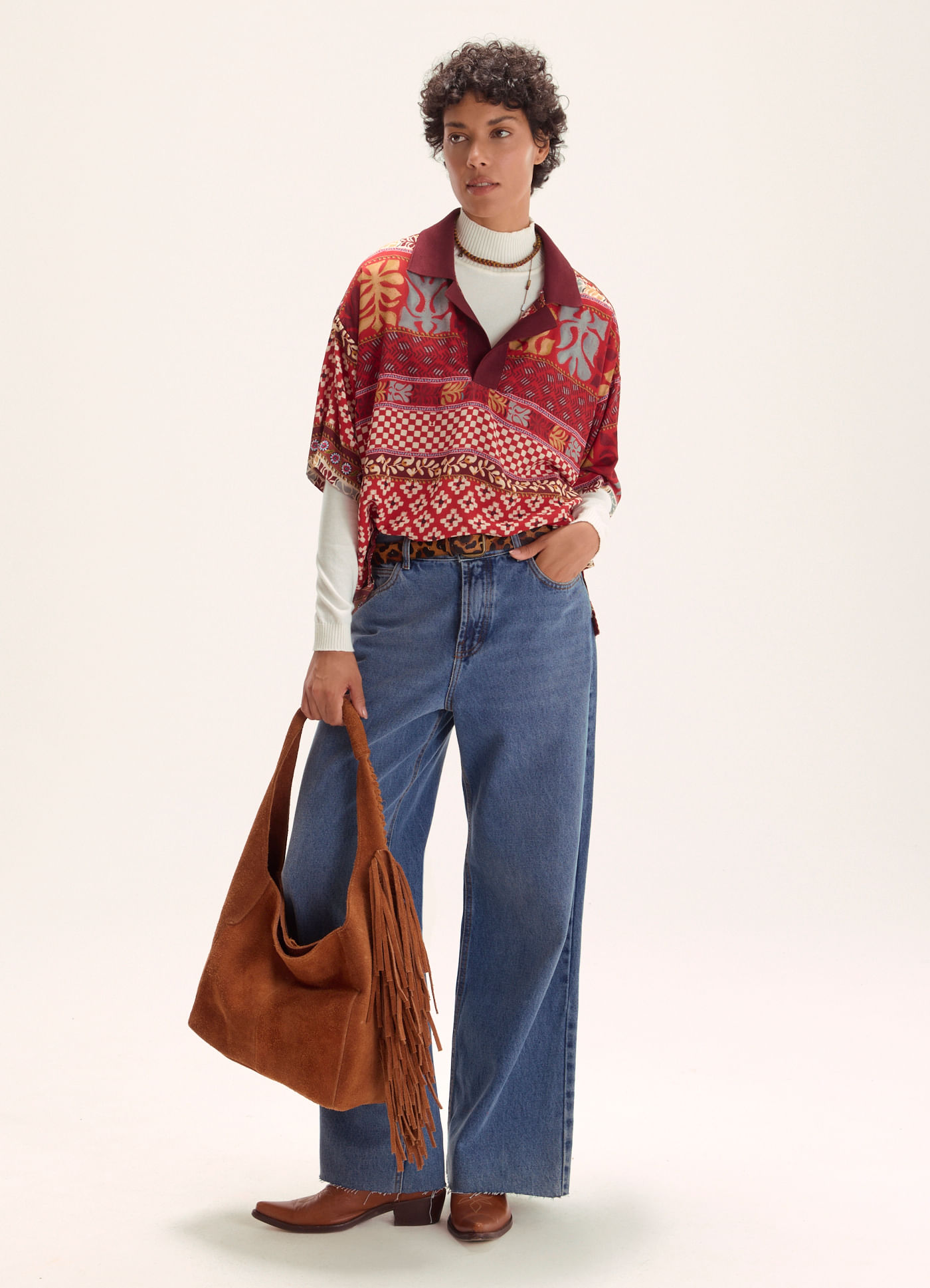 Calça reta relax jeans