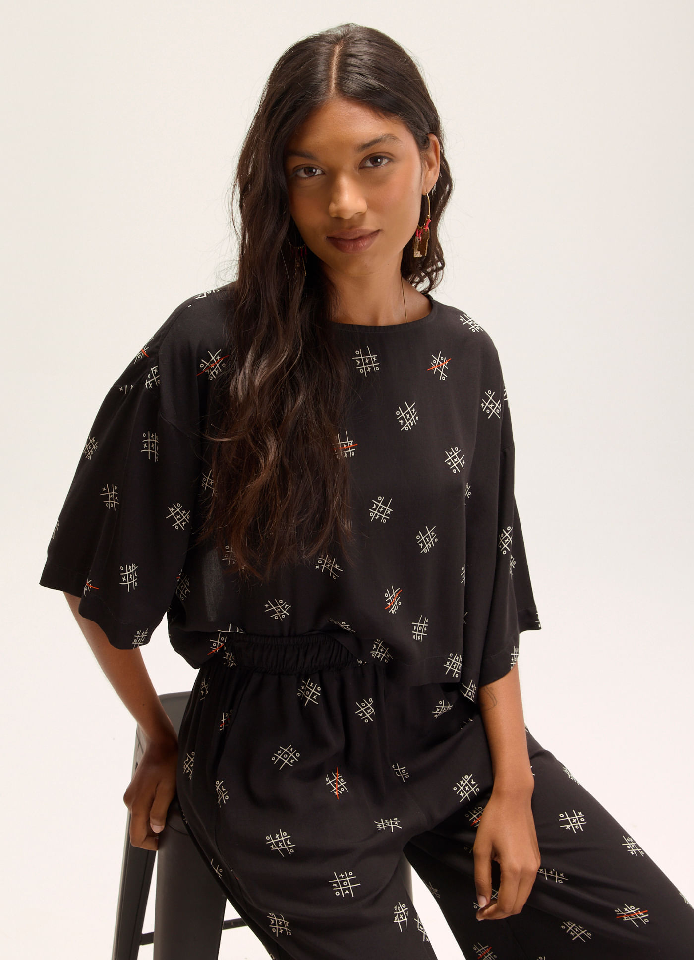 Blusa box est jogo da velha