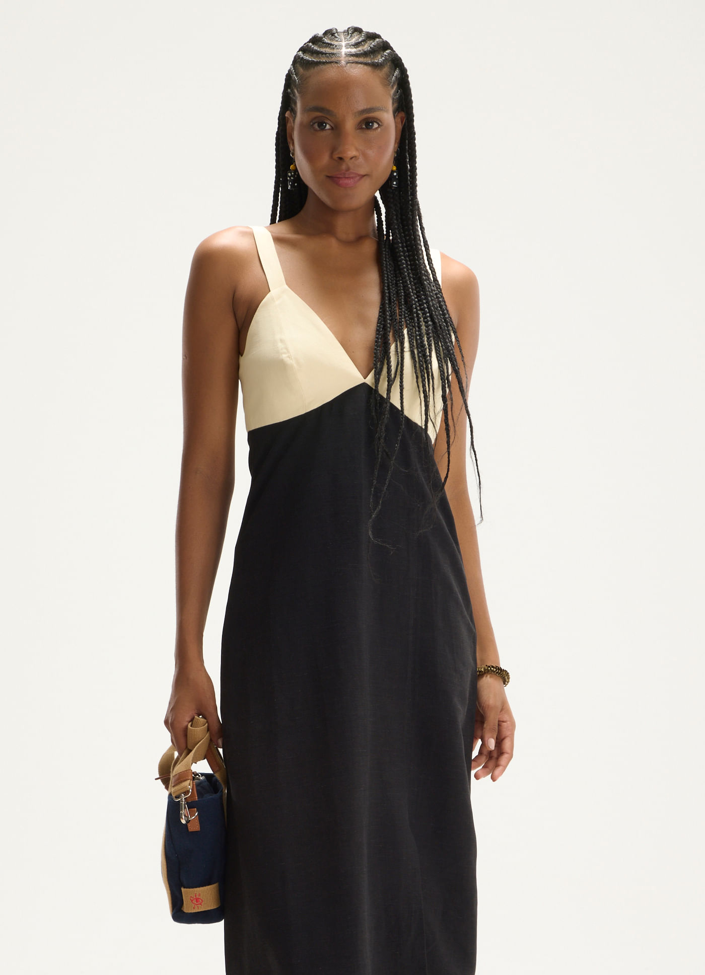Vestido linho movimento preto