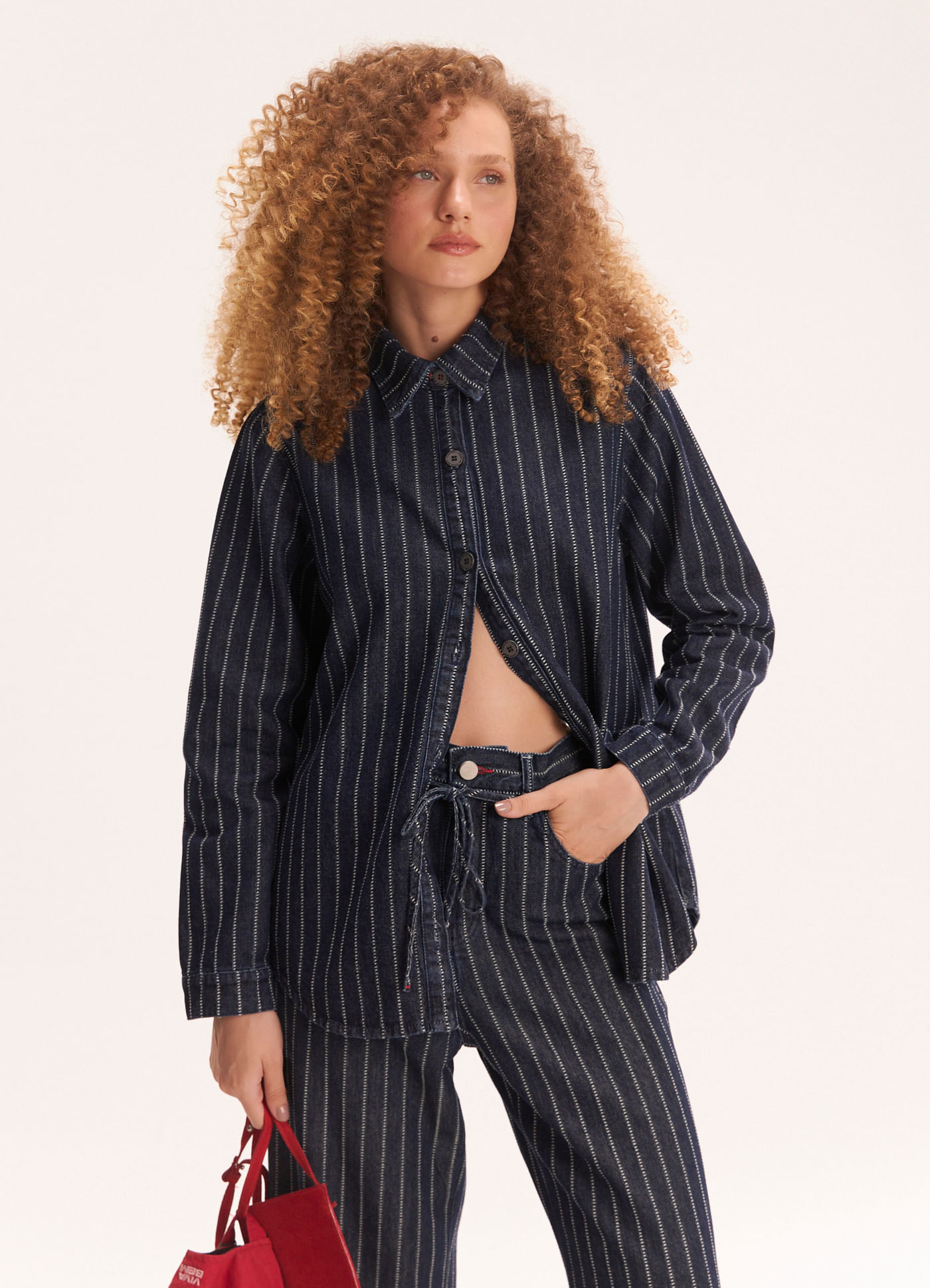 Camisa listra jeans