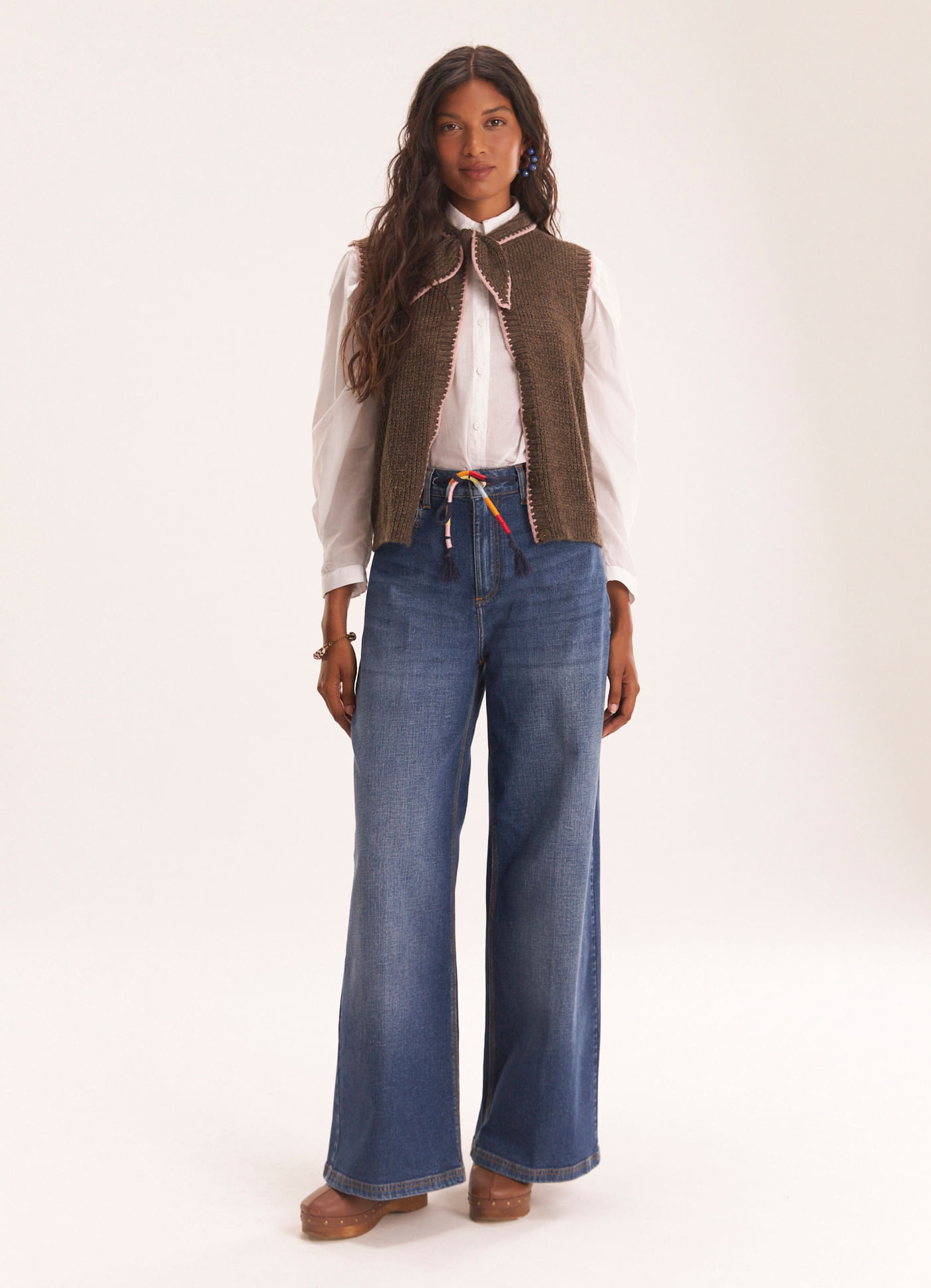 Calça wide leg premium jeans