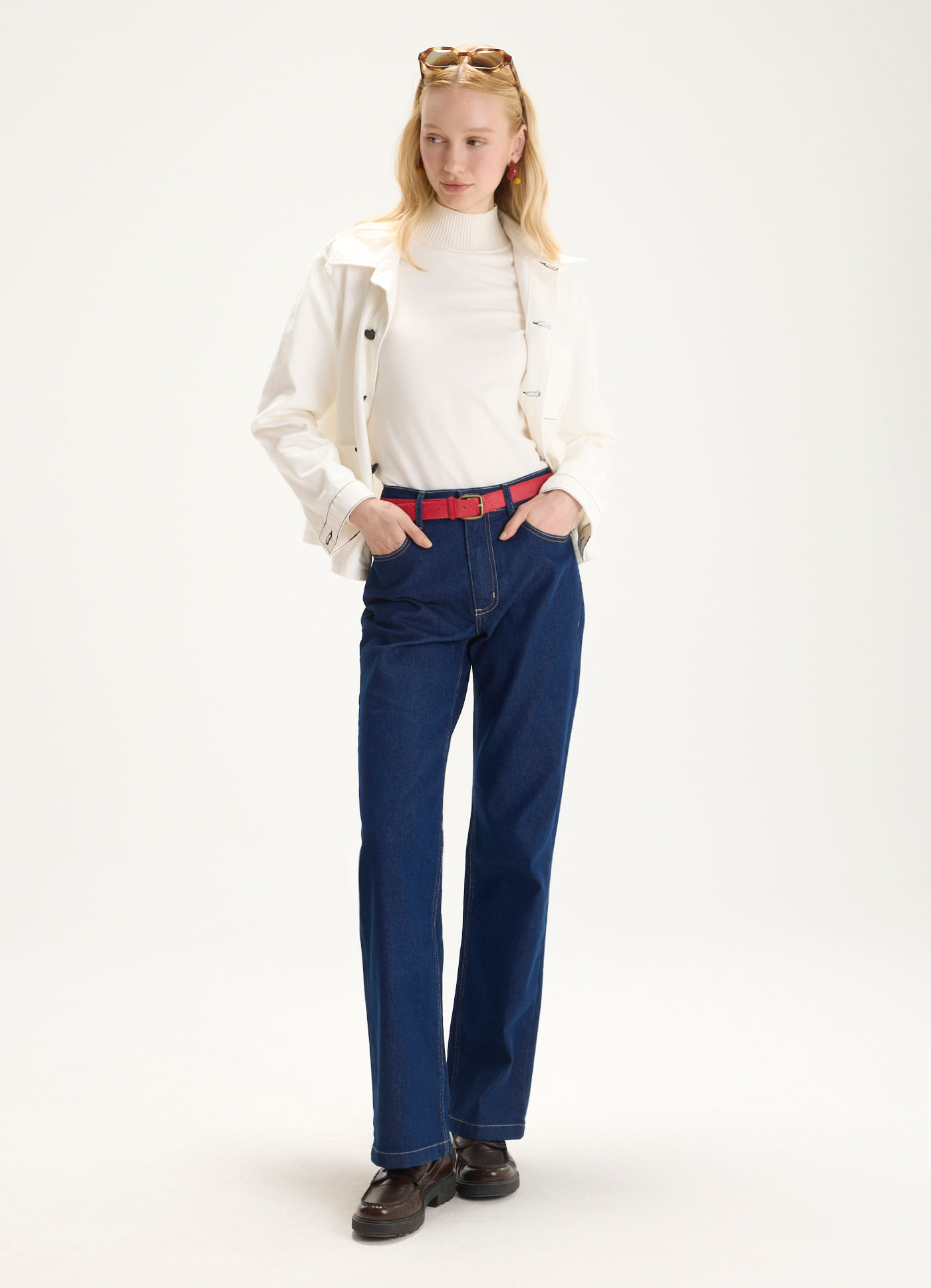 Calça reta original blue jeans