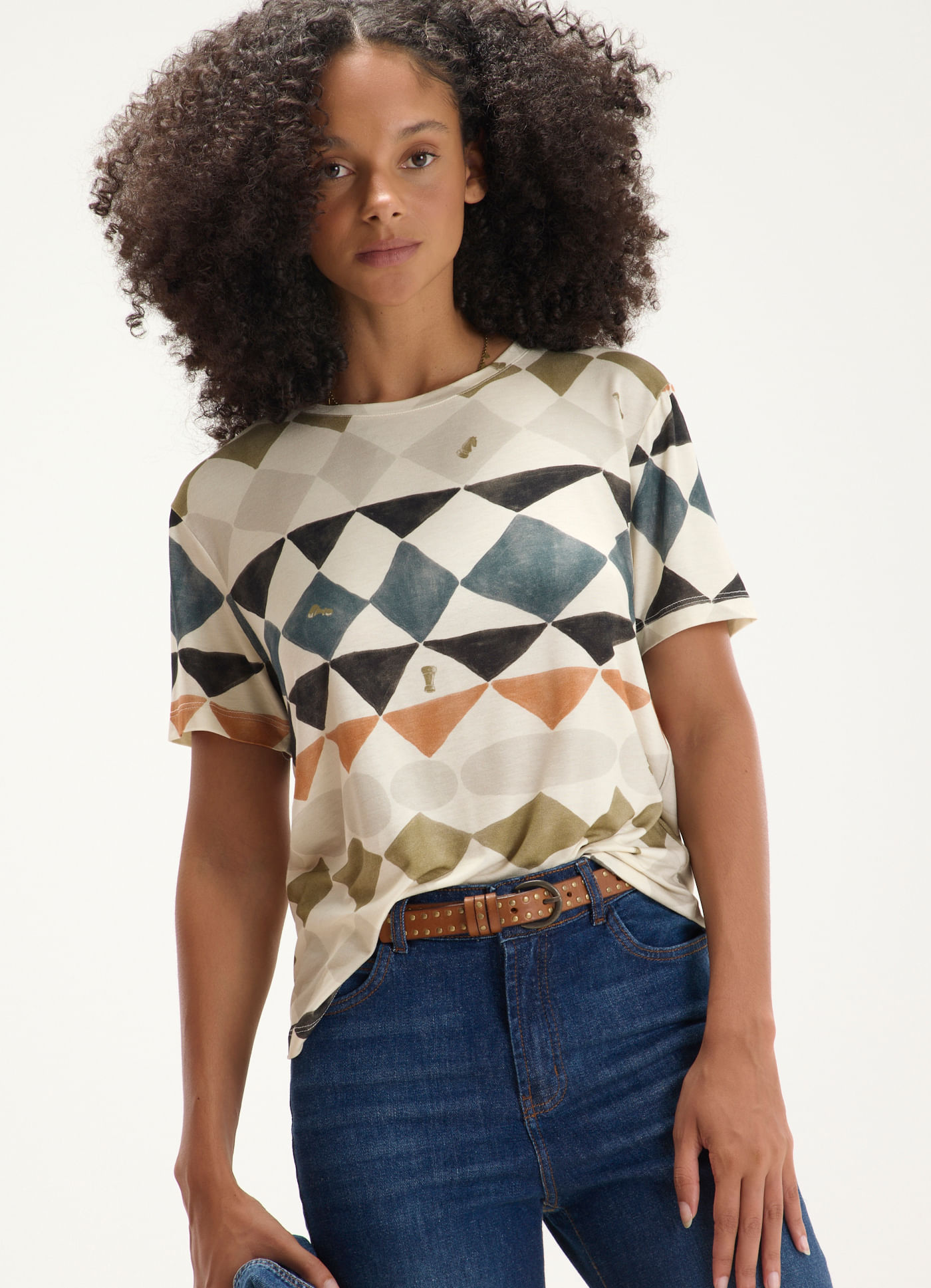 Blusa digital estampada xeque-mate