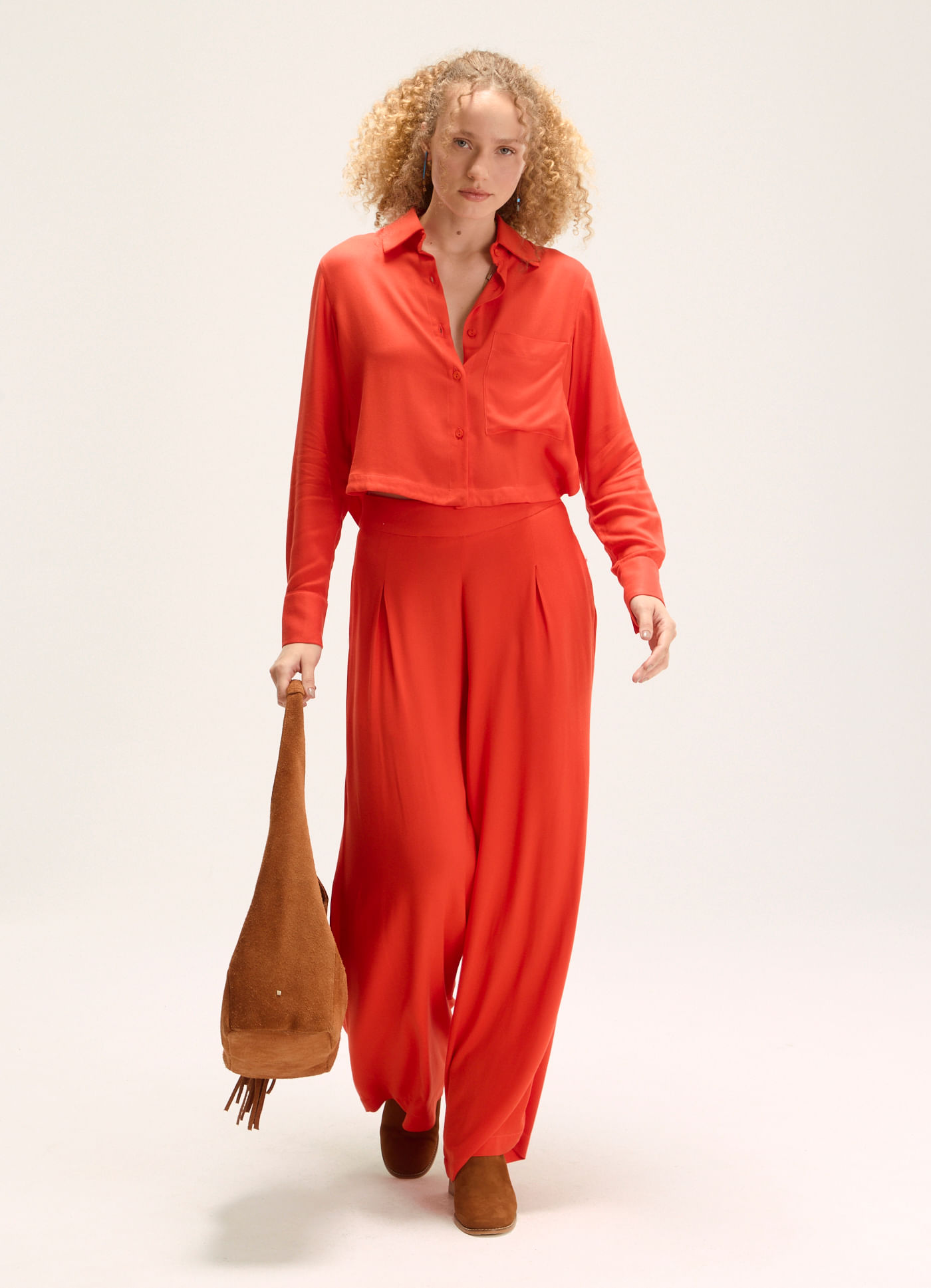 Calça viscose fun vermelho