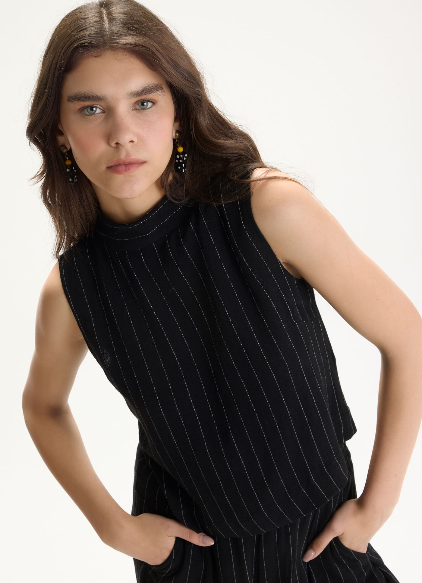 Blusa linho risca