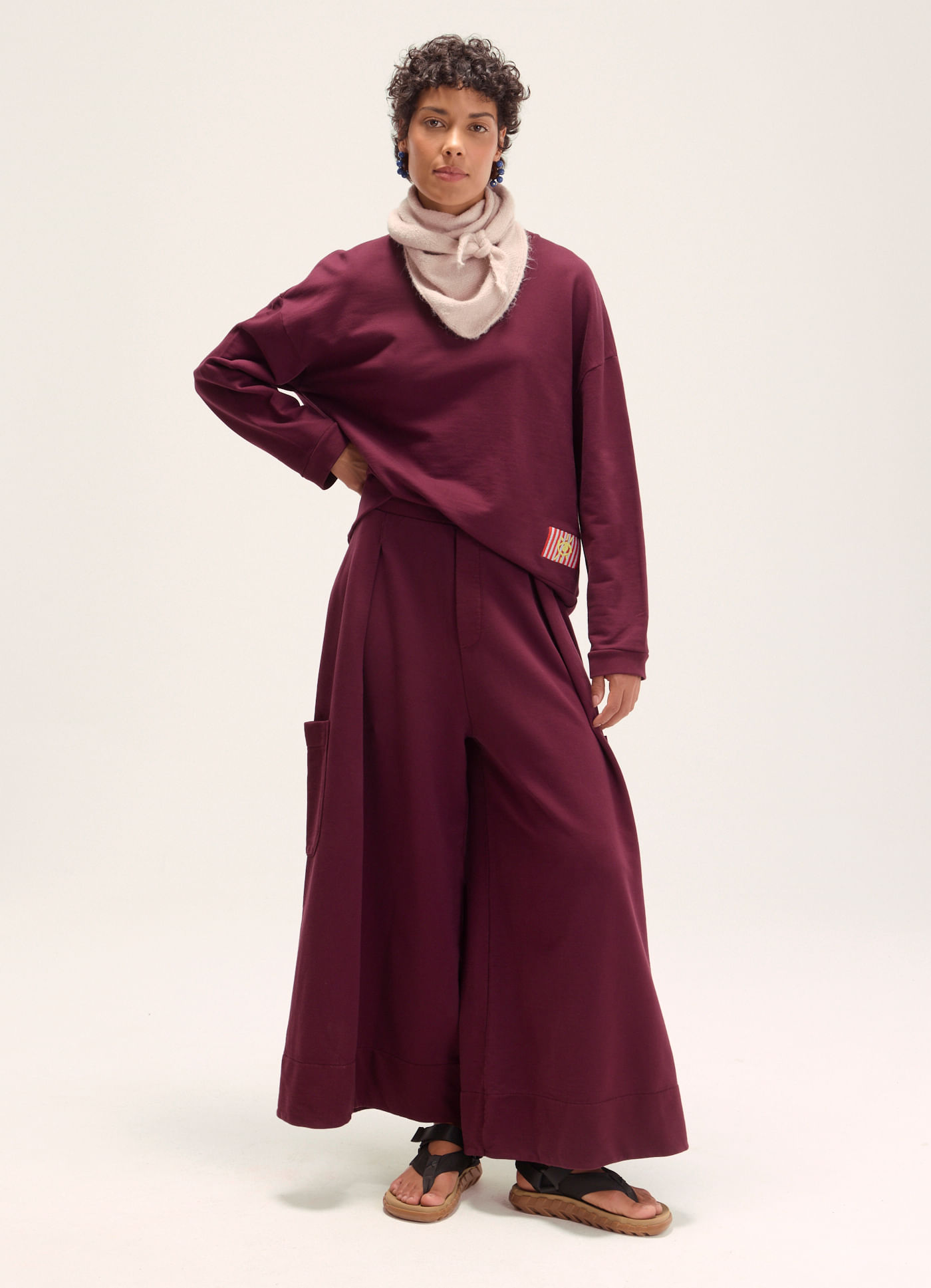 Calça pantalona moletom lab roxo