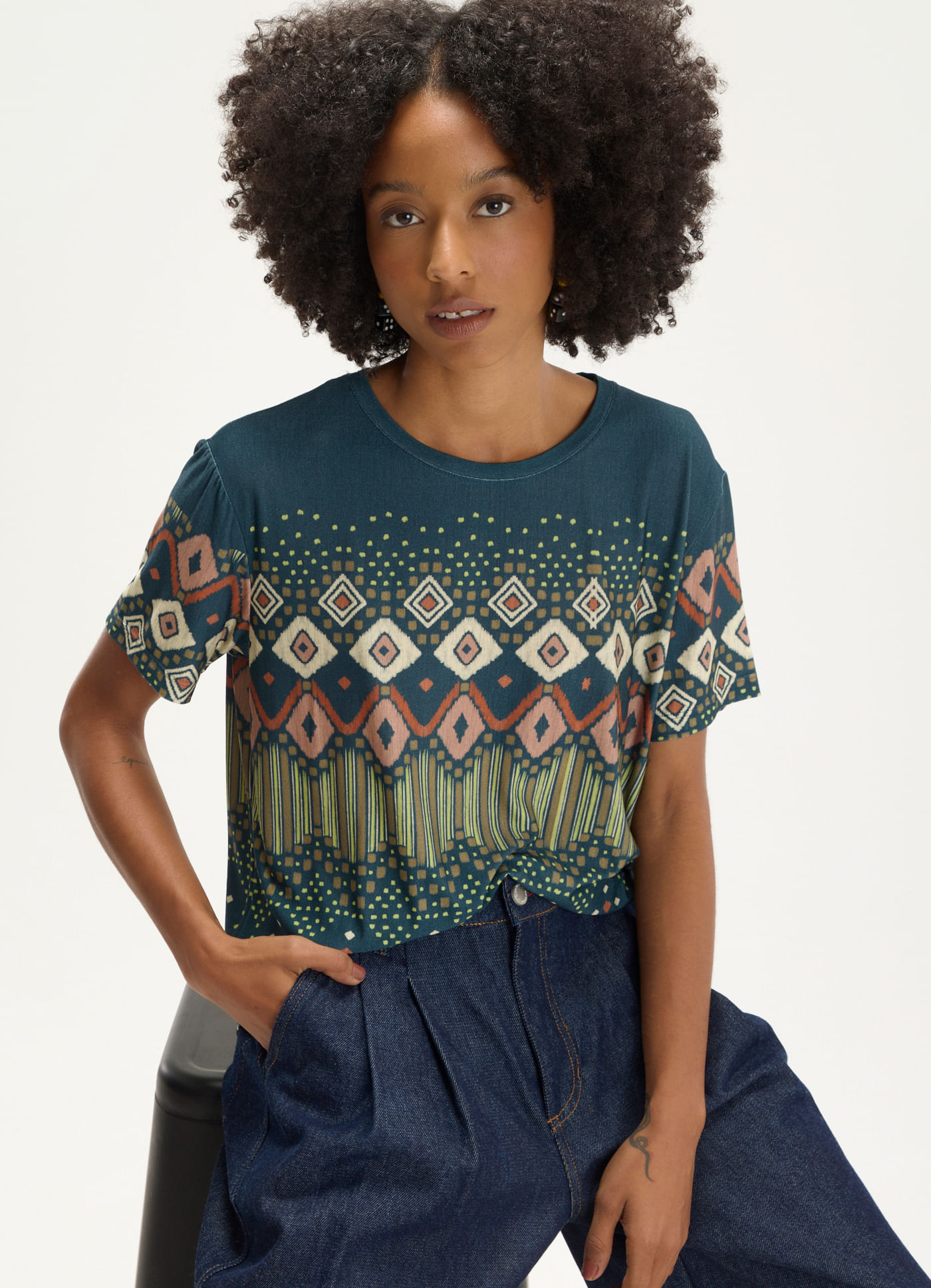 Blusa digital estampada ágata