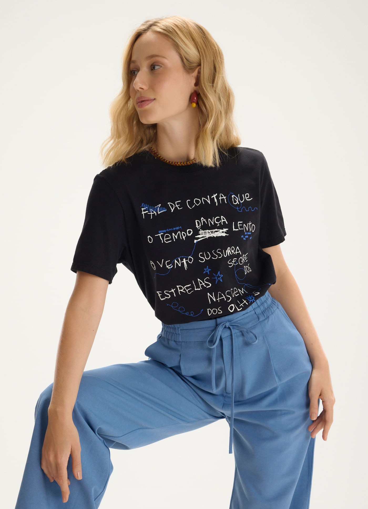 T-shirt classic faz de conta preto