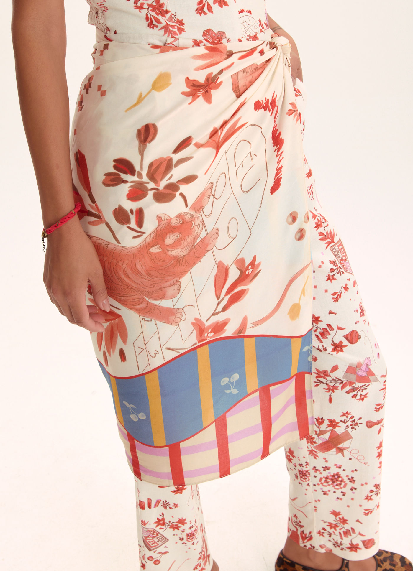 Maxi lenço estampado ciranda