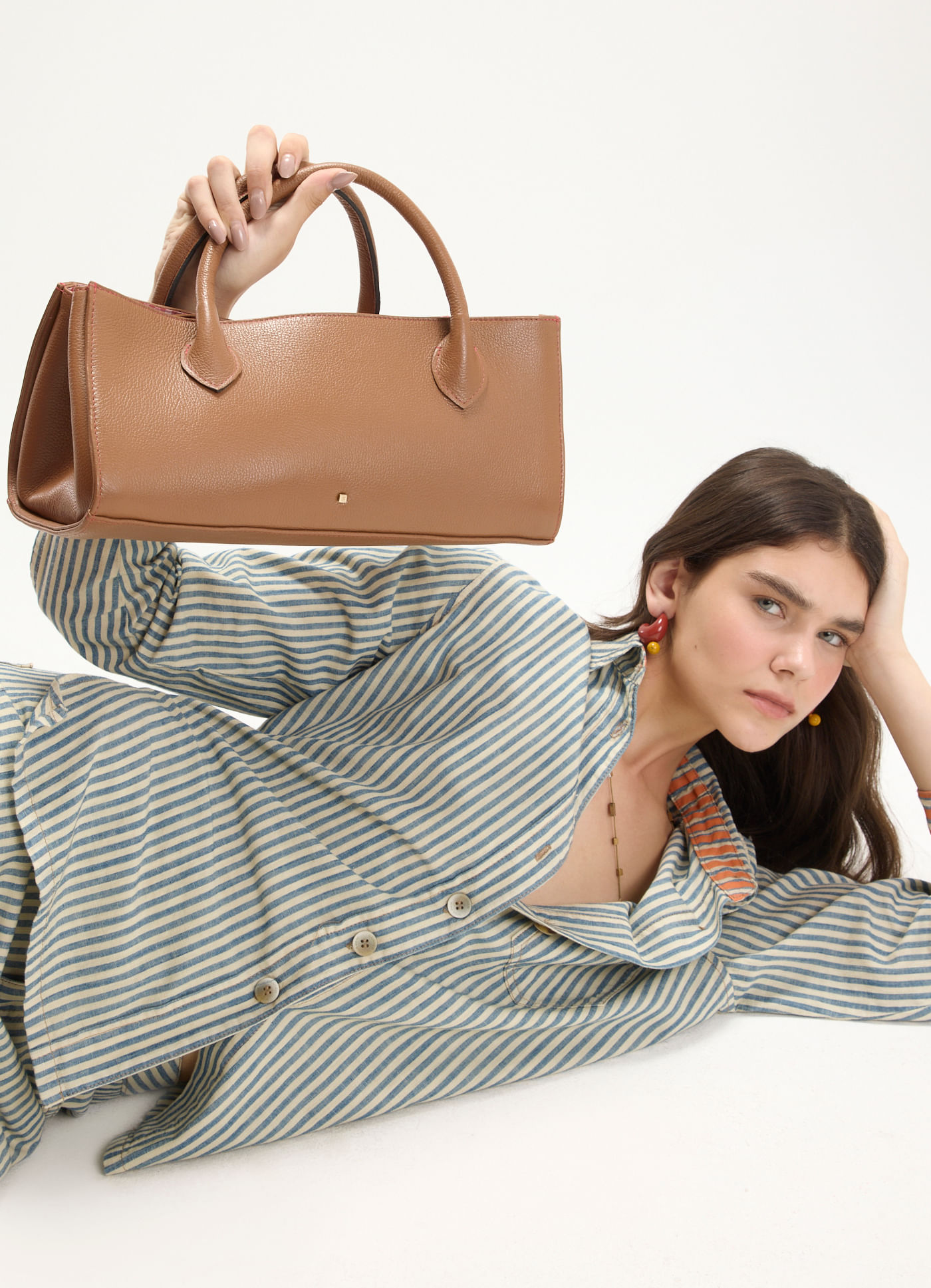 Bolsa couro lúdica marrom