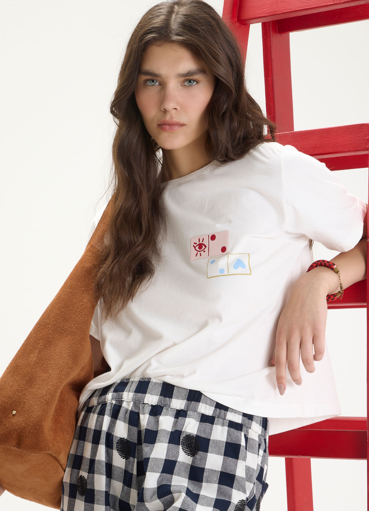 T-shirt box patch dominó off white