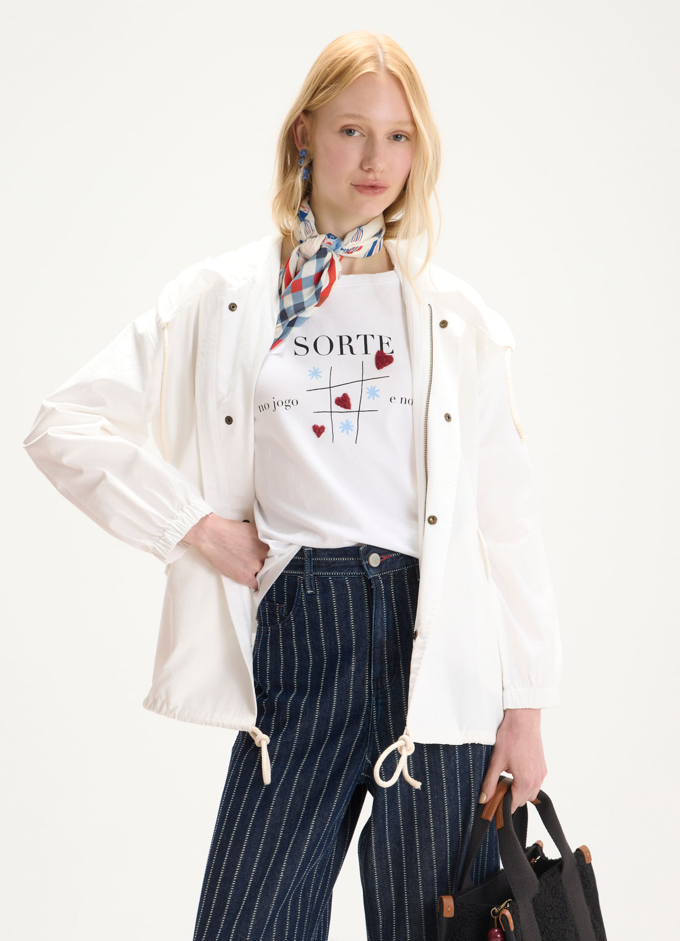 Parka algodão lúdica off white