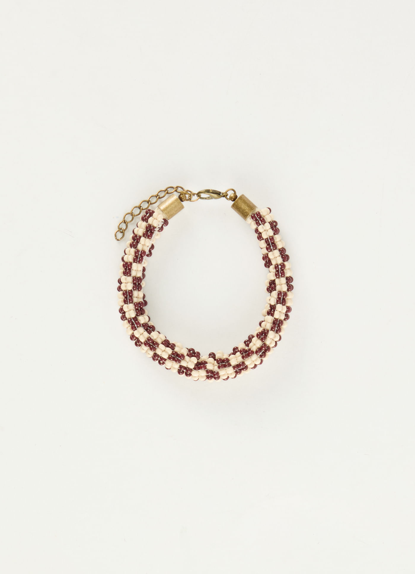 Pulseira miçanga xeque-mate off white