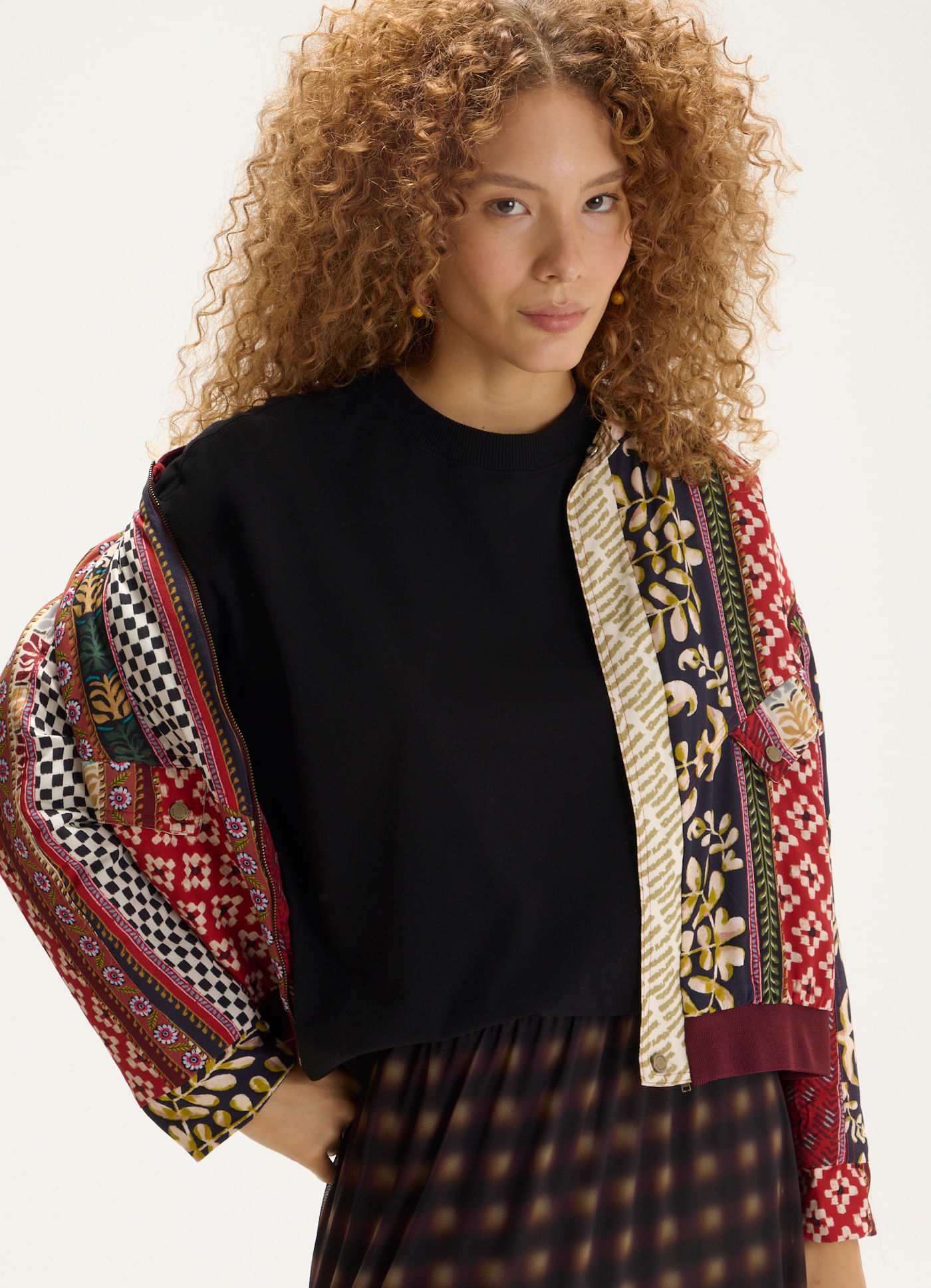 Blusa básica algodão maxi preto