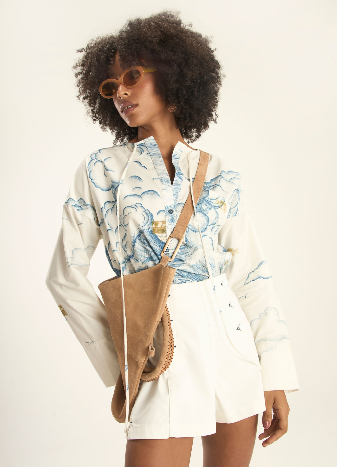 Blusa estampada maré alta