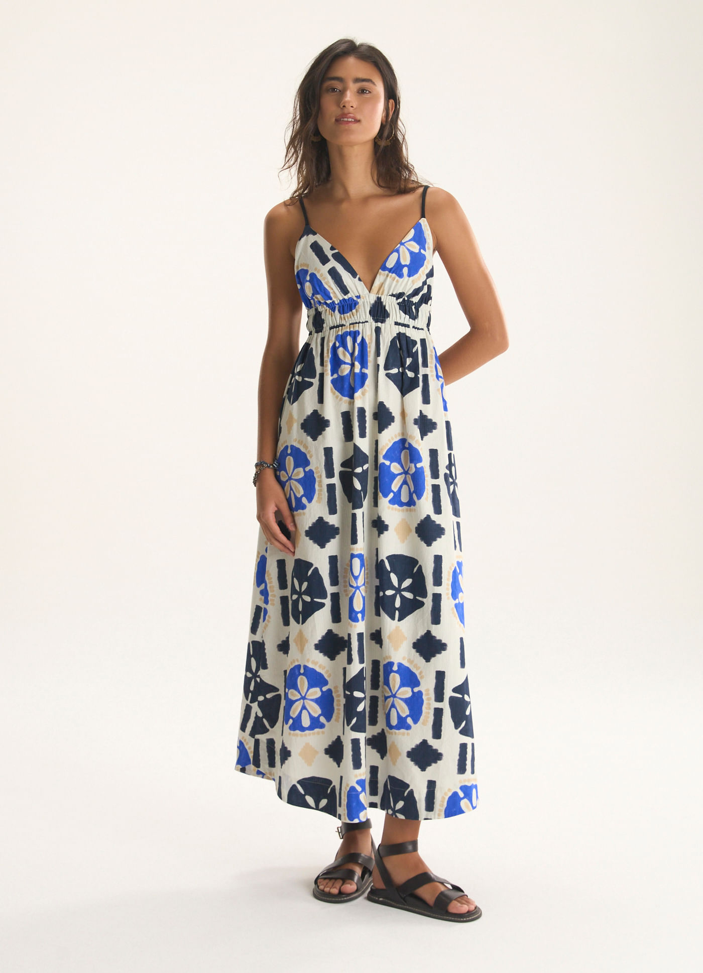 Vestido alça estampado naya