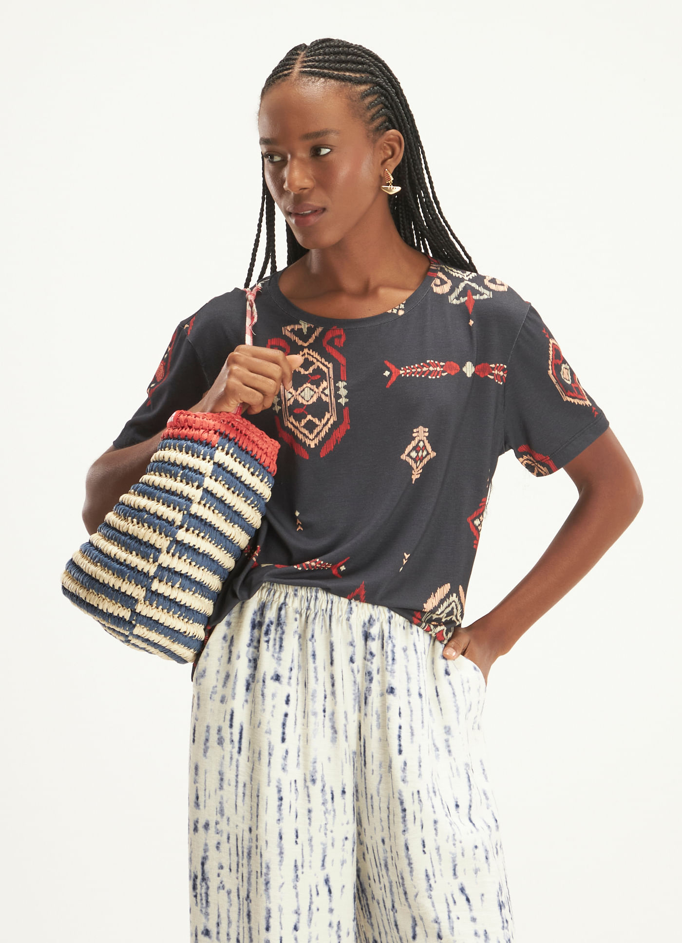Blusa digital estampada shabby