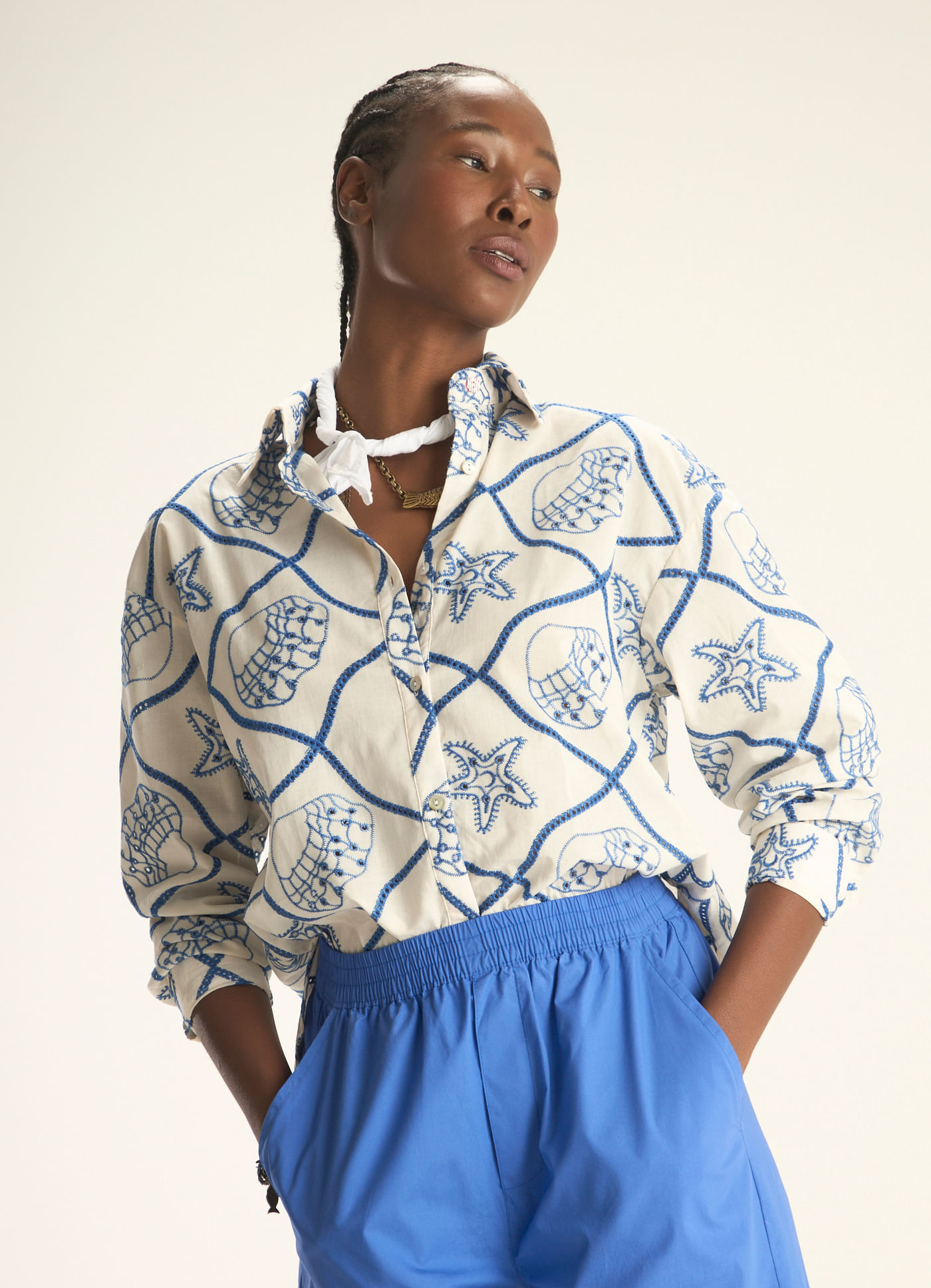 Camisa bordado laise al mare