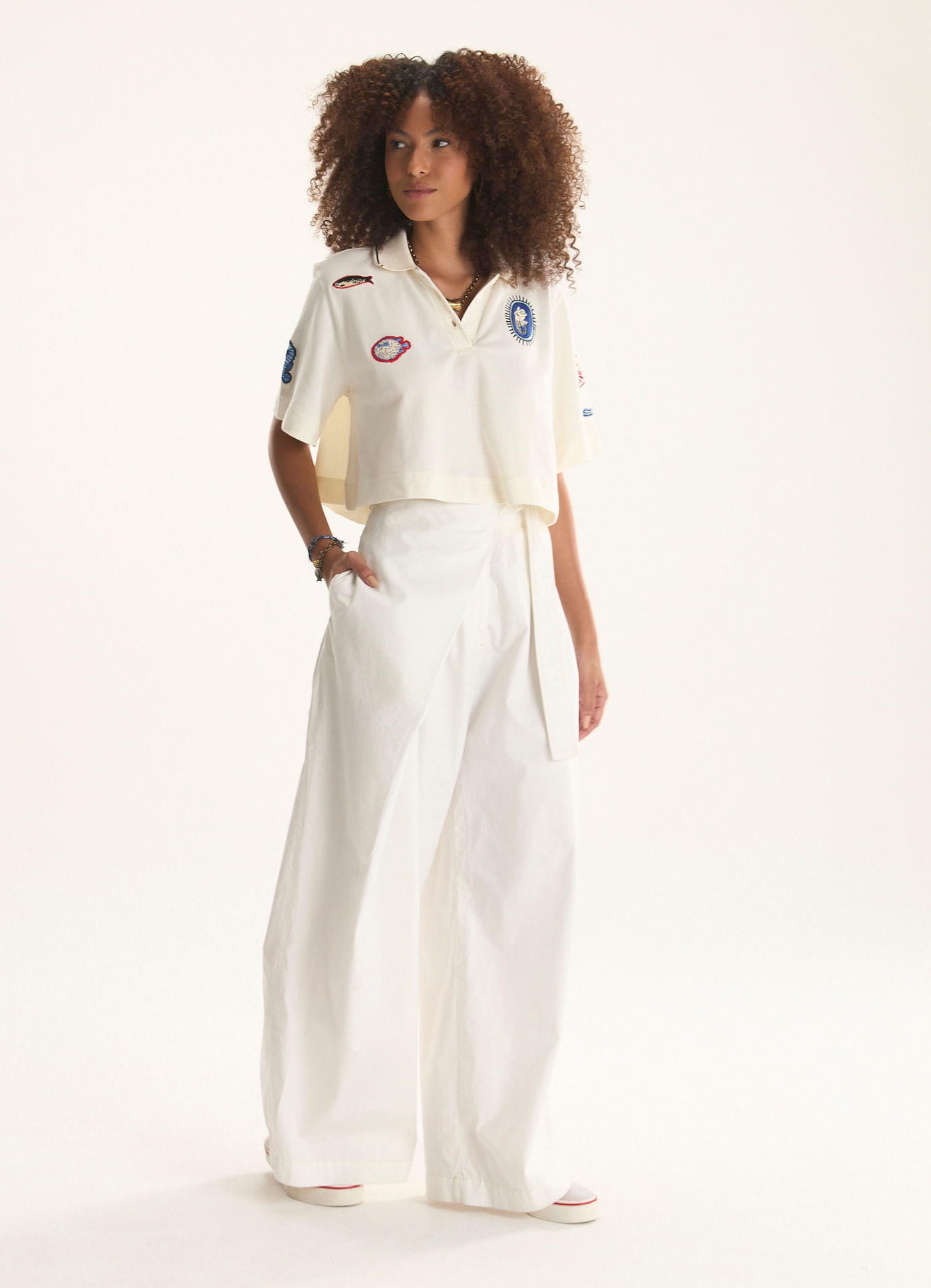 Calça envelope sussurro do vento off white